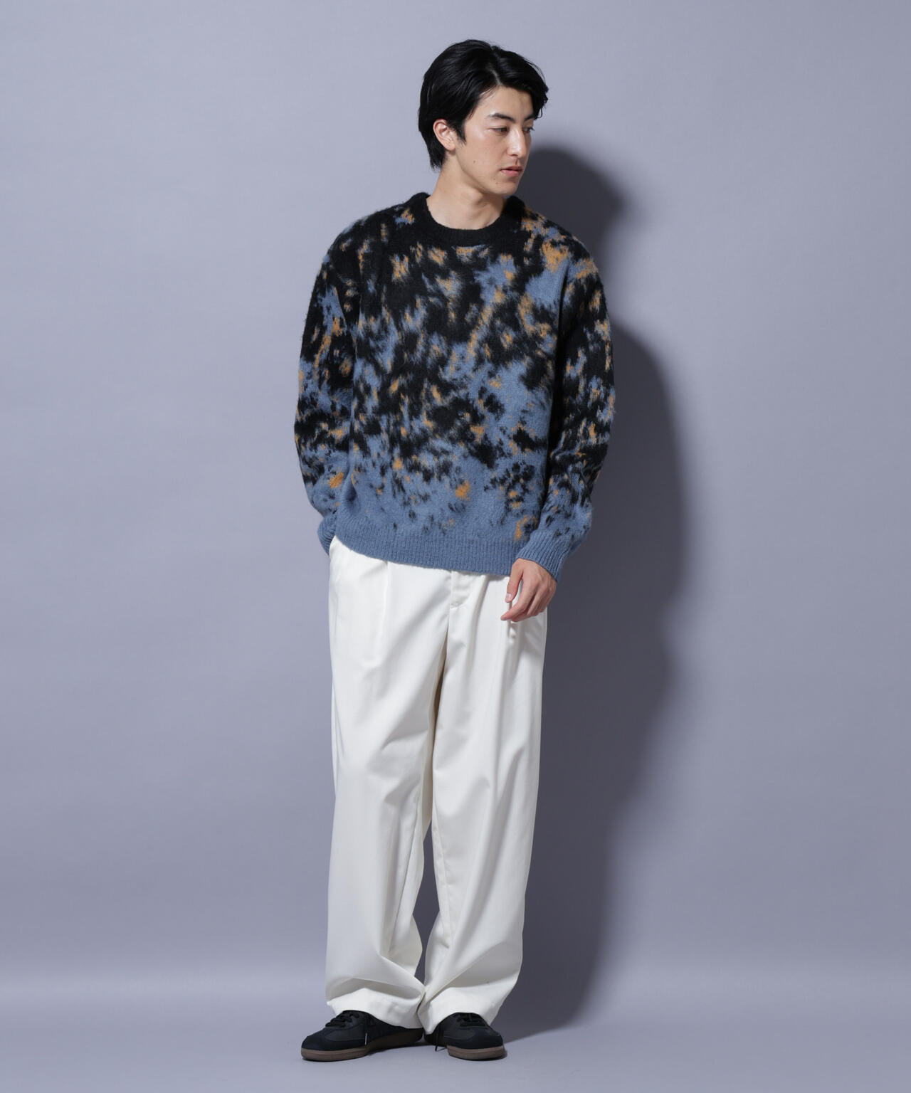 アート柄クルーネックニット2 ブライトカラー 6725222211