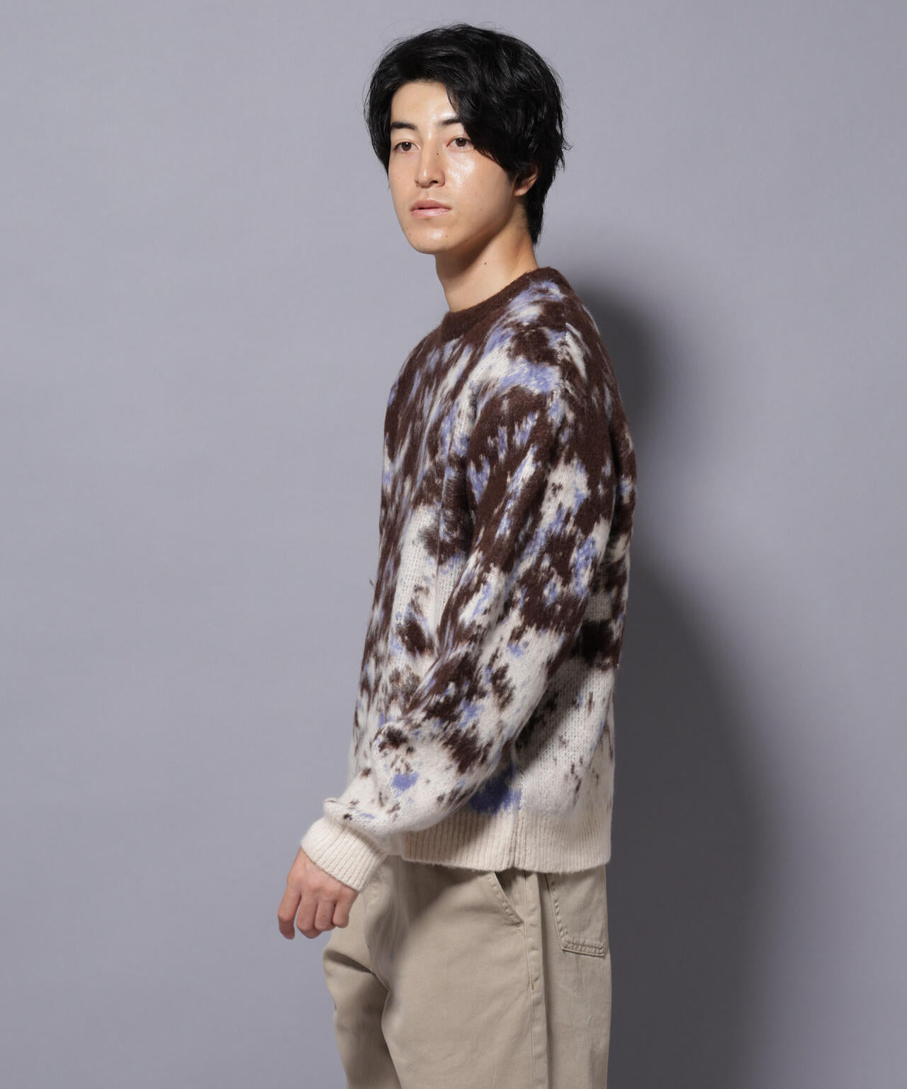 アート柄クルーネックニット2 ブライトカラー 6725222211