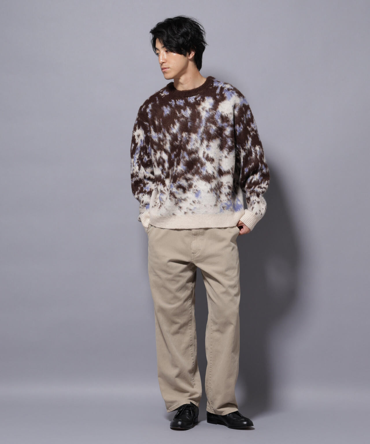 アート柄クルーネックニット2 ブライトカラー 6725222211