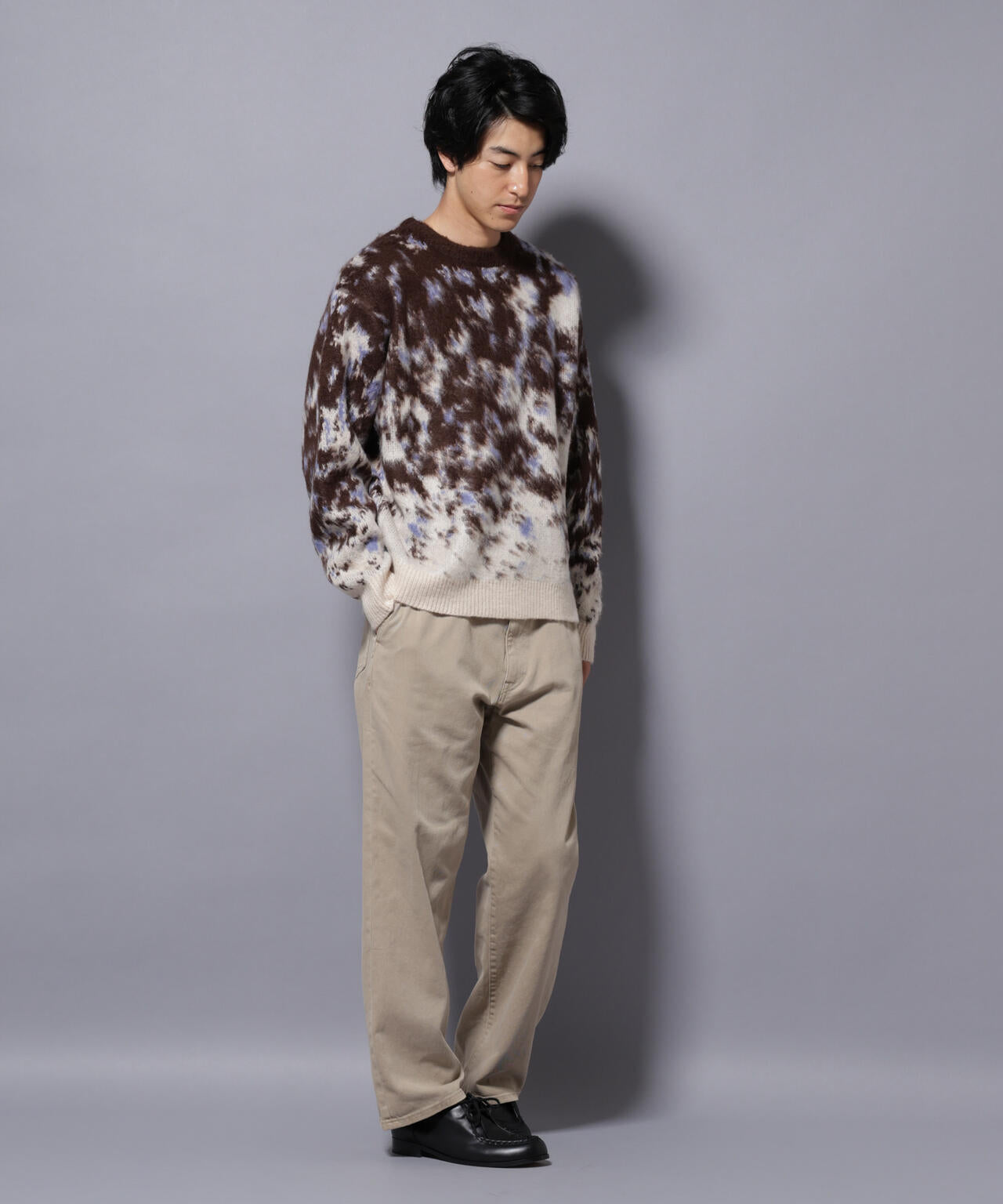 アート柄クルーネックニット2 ブライトカラー 6725222211