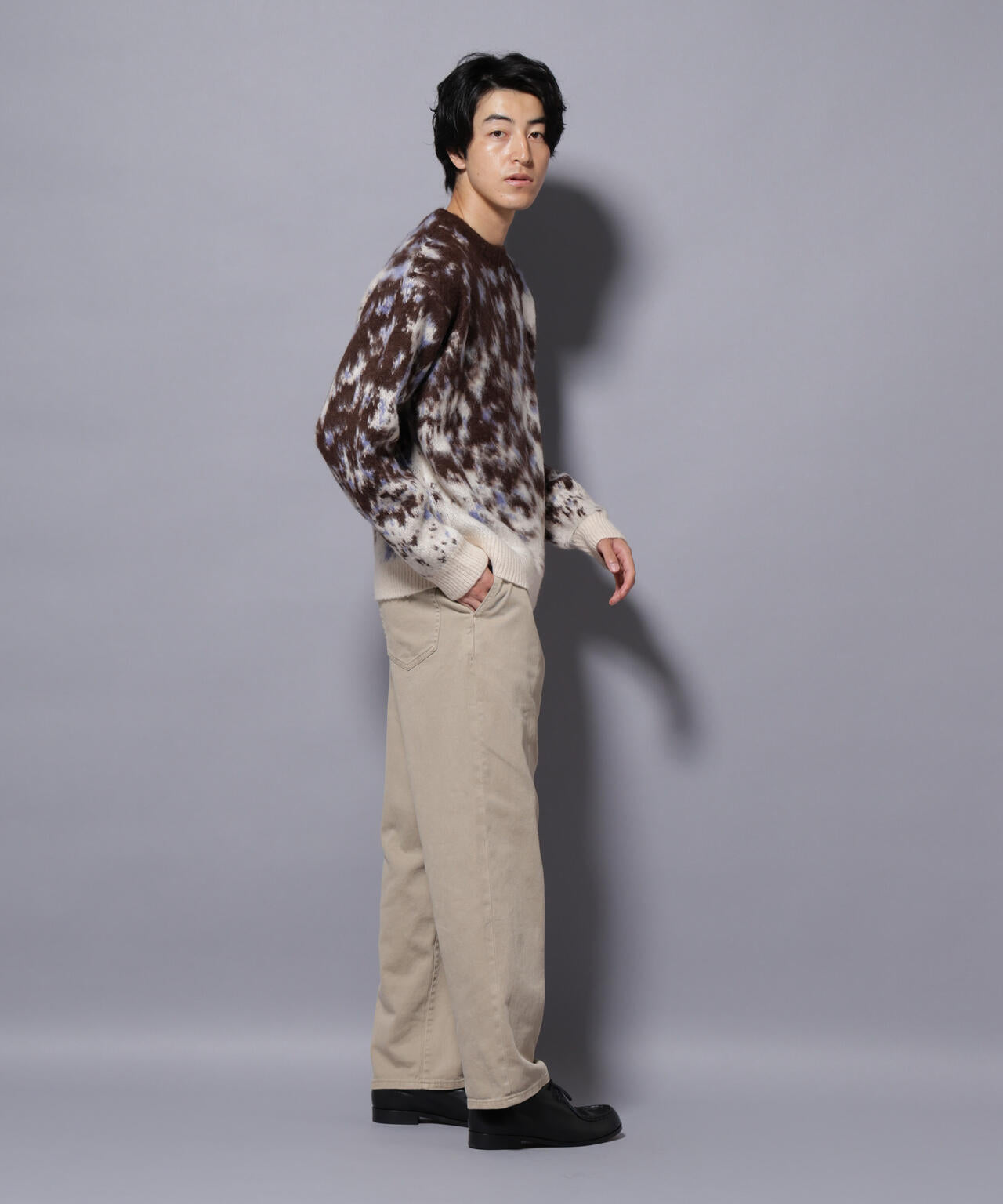 アート柄クルーネックニット2 ブライトカラー 6725222211