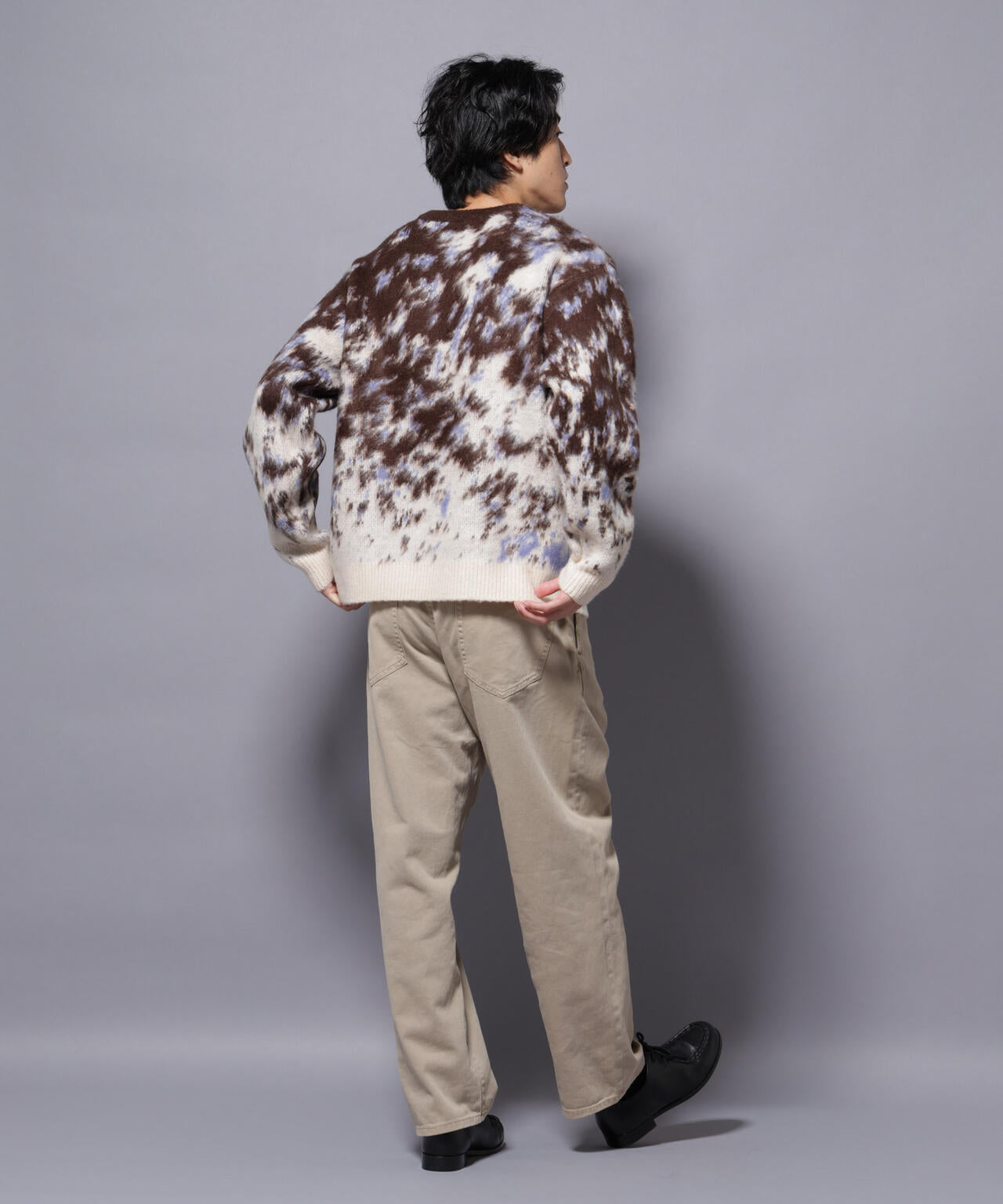 アート柄クルーネックニット2 ブライトカラー 6725222211