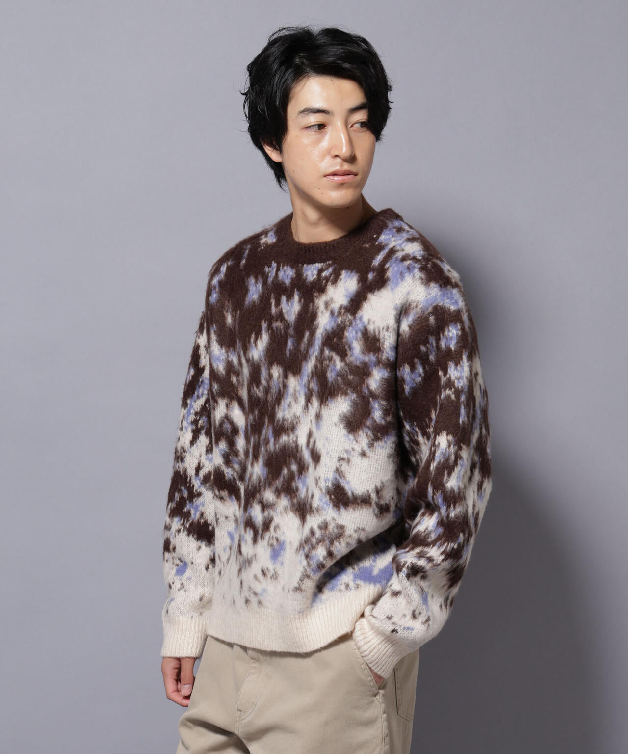 アート柄クルーネックニット2 ブライトカラー 6725222211