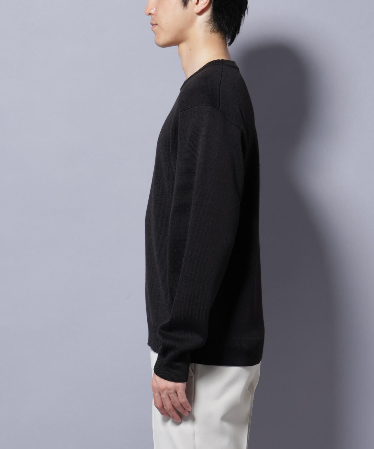 タスマニアウールミックス ミラノリブリラックスクルーネックニット 6725222222