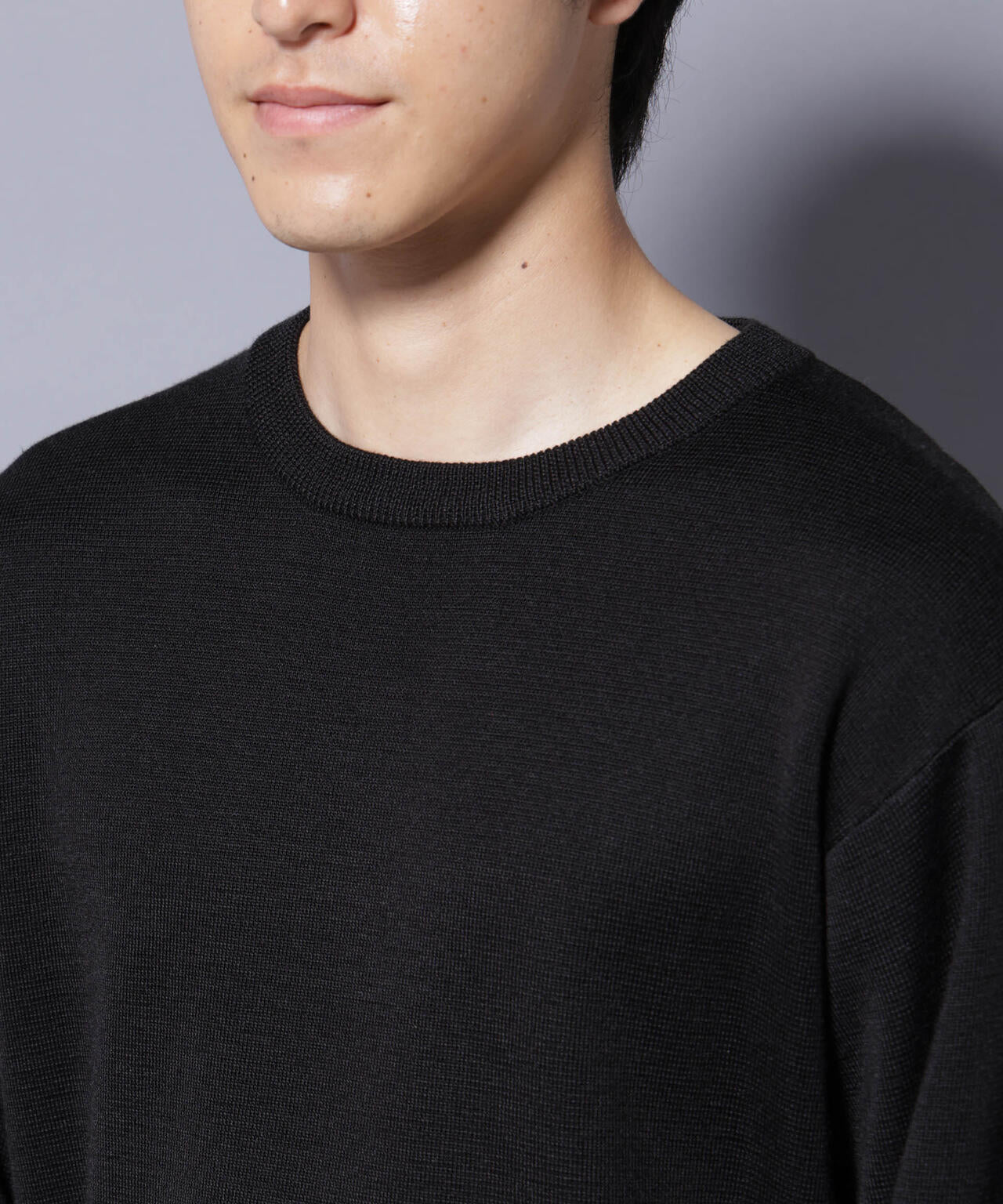 タスマニアウールミックス ミラノリブリラックスクルーネックニット 6725222222