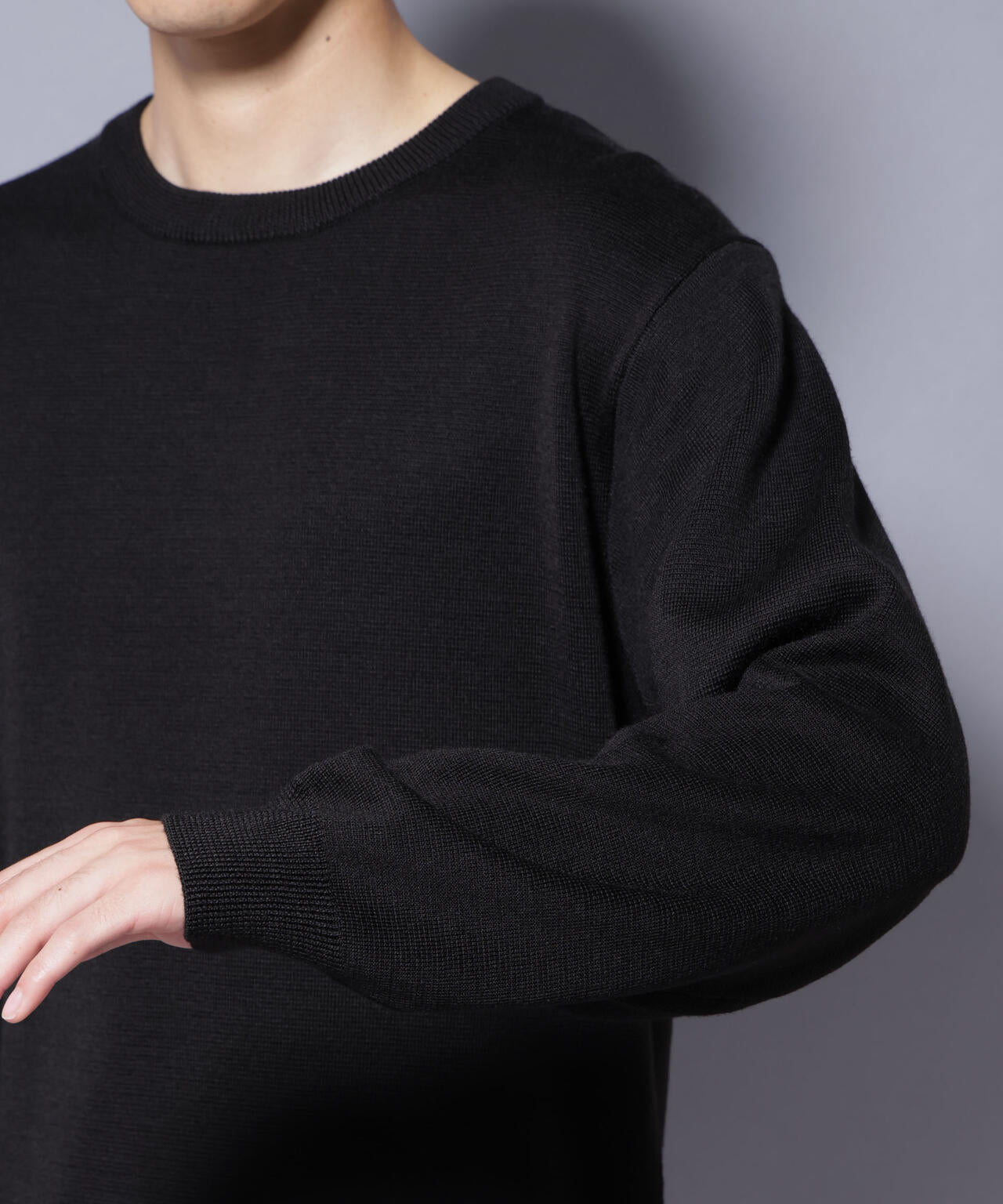 タスマニアウールミックス ミラノリブリラックスクルーネックニット 6725222222