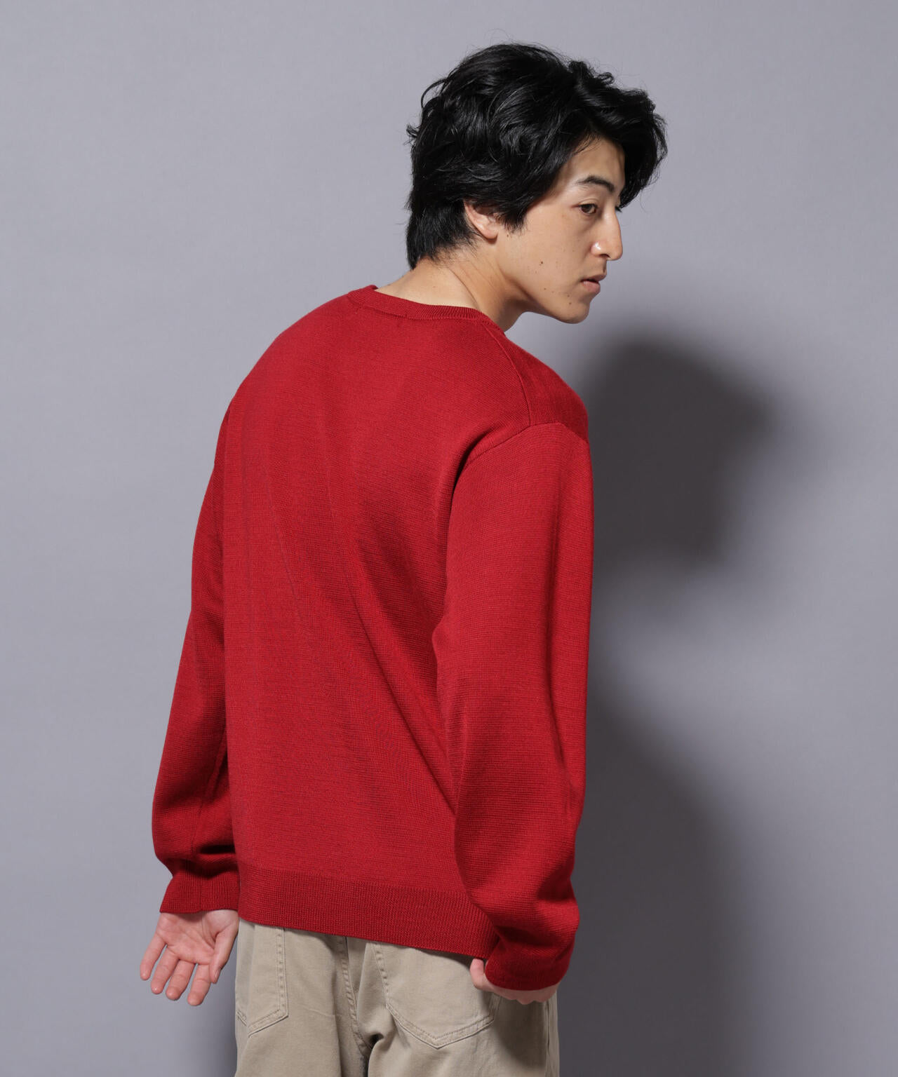 タスマニアウールミックス ミラノリブリラックスクルーネックニット 6725222222