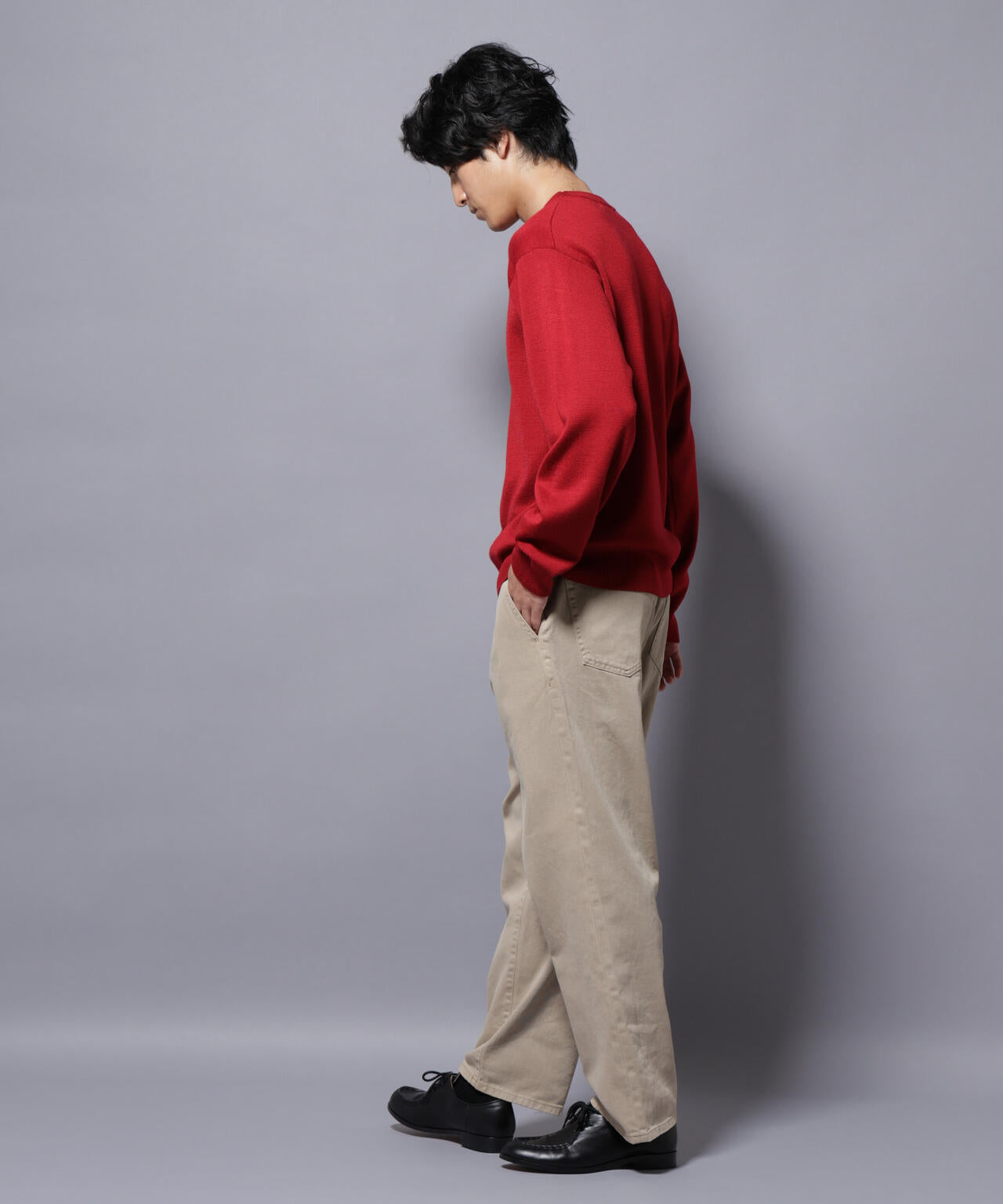 タスマニアウールミックス ミラノリブリラックスクルーネックニット 6725222222