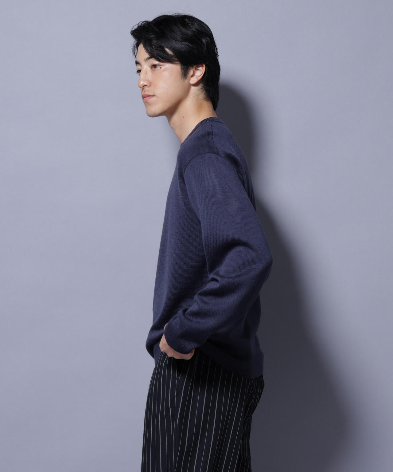 タスマニアウールミックス ミラノリブリラックスクルーネックニット 6725222222