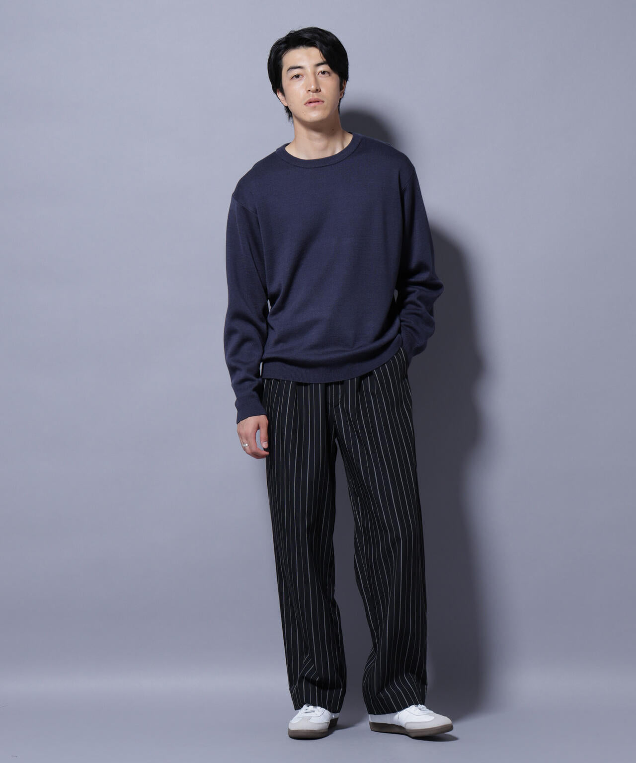 タスマニアウールミックス ミラノリブリラックスクルーネックニット 6725222222