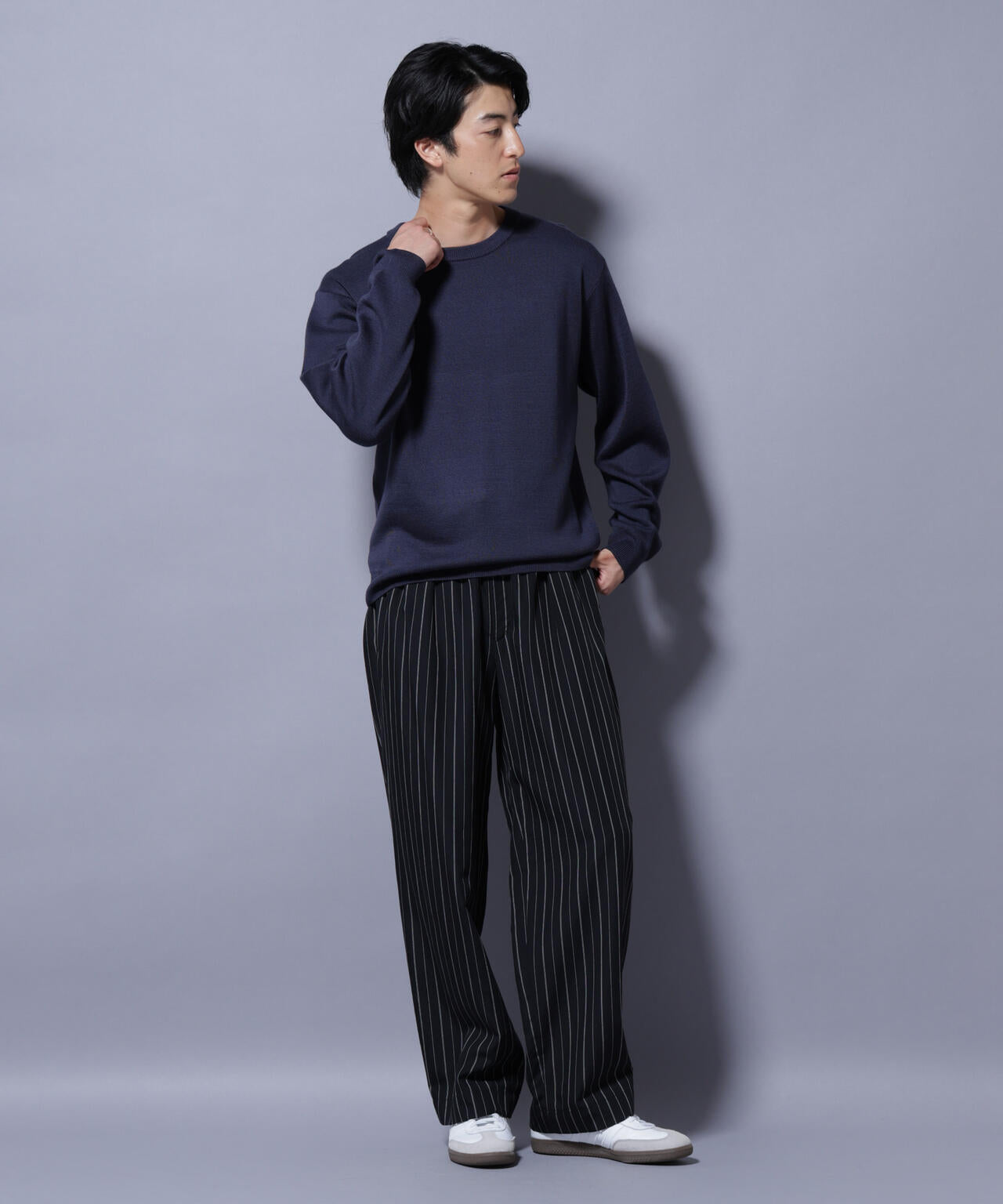 タスマニアウールミックス ミラノリブリラックスクルーネックニット 6725222222