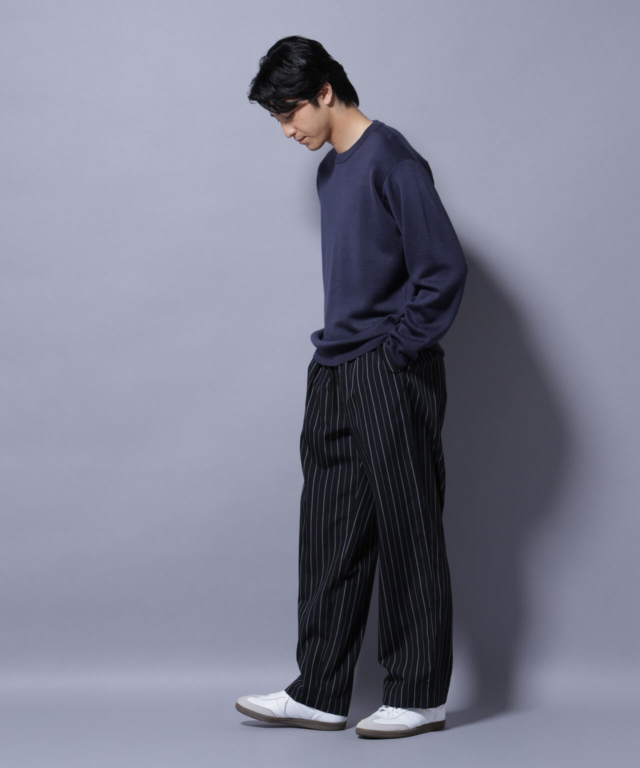 タスマニアウールミックス ミラノリブリラックスクルーネックニット 6725222222