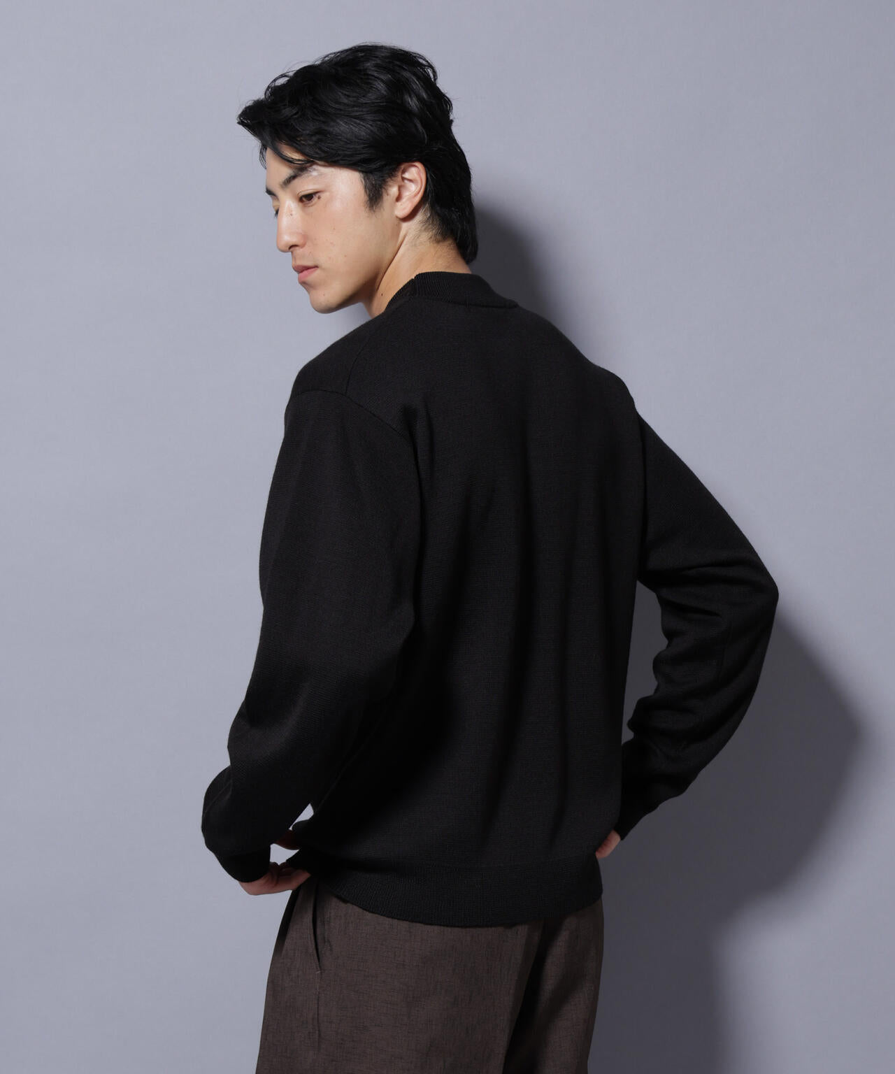 タスマニアウールミックス ミラノリブリラックスモックネックニット 6725222223