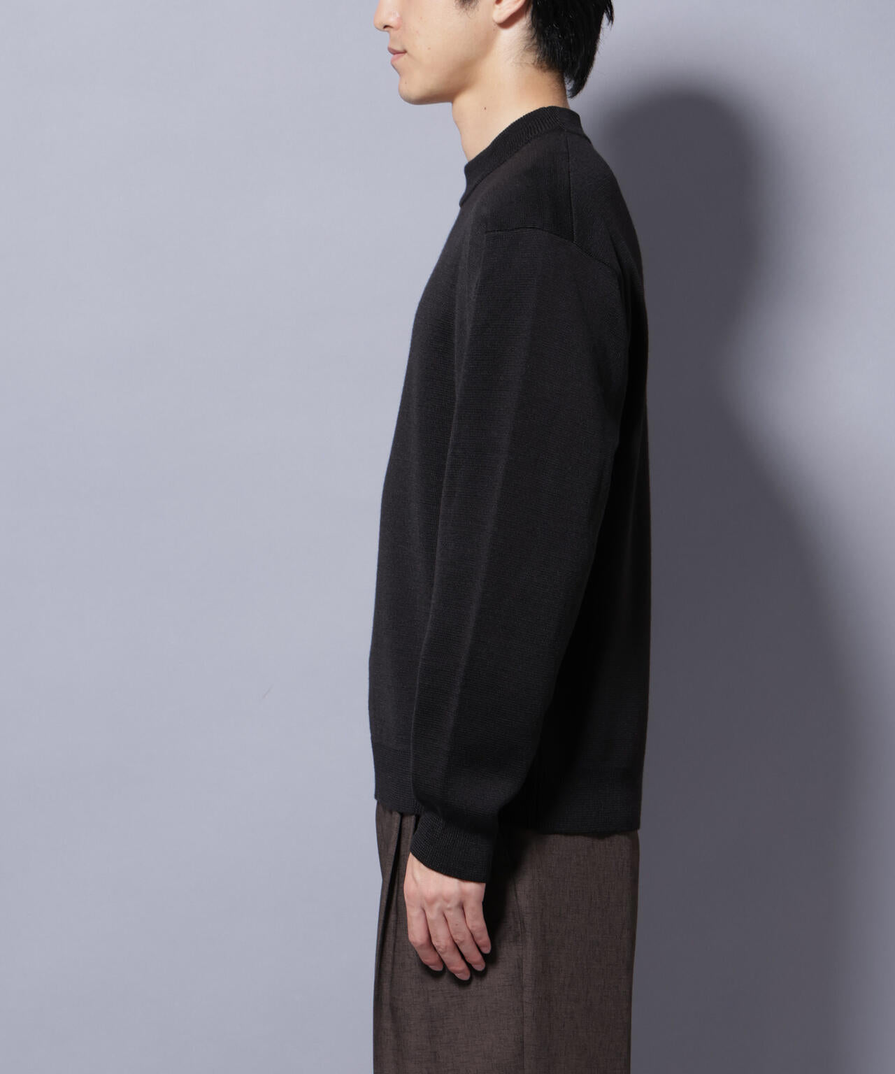 タスマニアウールミックス ミラノリブリラックスモックネックニット 6725222223