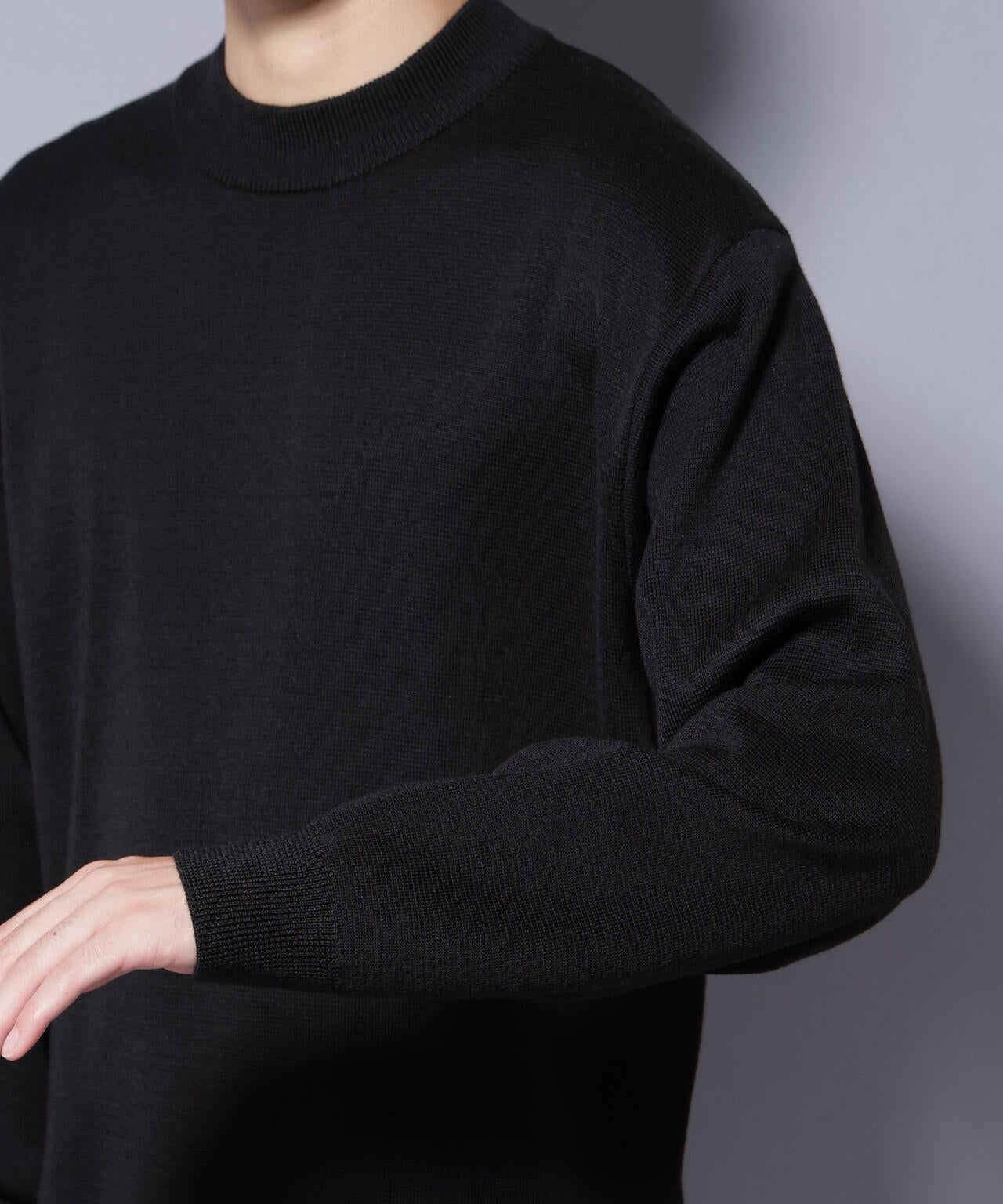 タスマニアウールミックス ミラノリブリラックスモックネックニット 6725222223