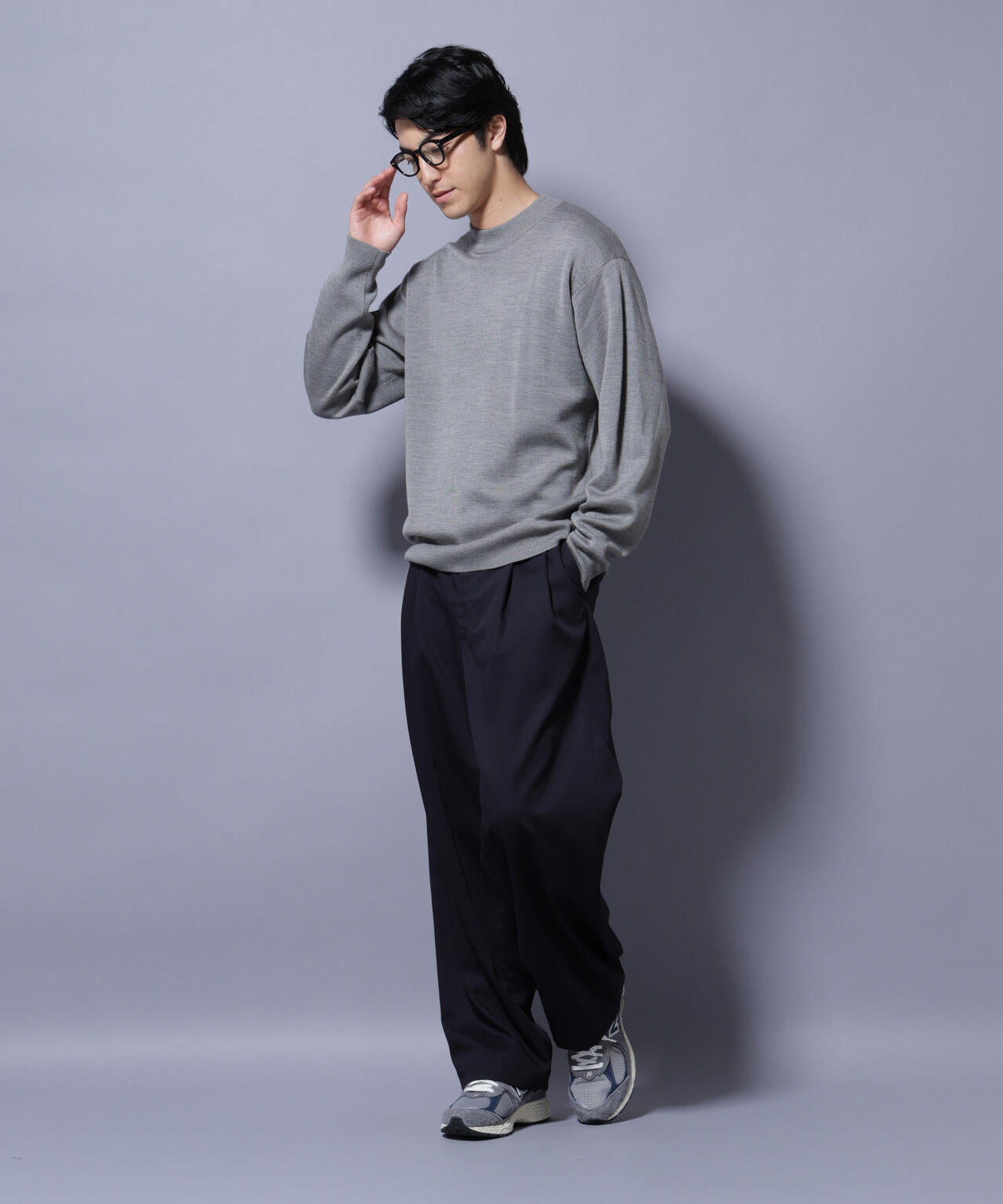 タスマニアウールミックス ミラノリブリラックスモックネックニット 6725222223