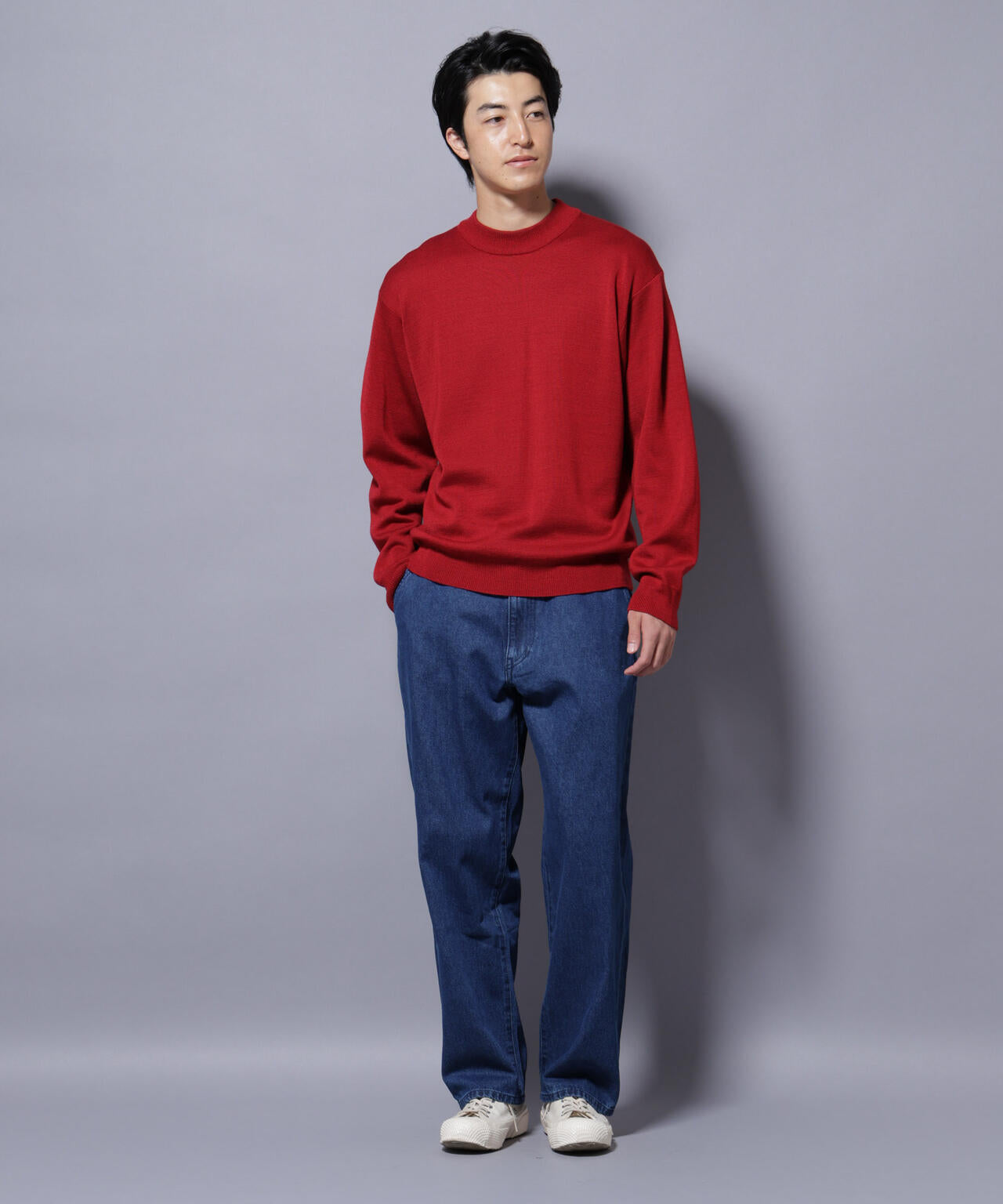 タスマニアウールミックス ミラノリブリラックスモックネックニット 6725222223