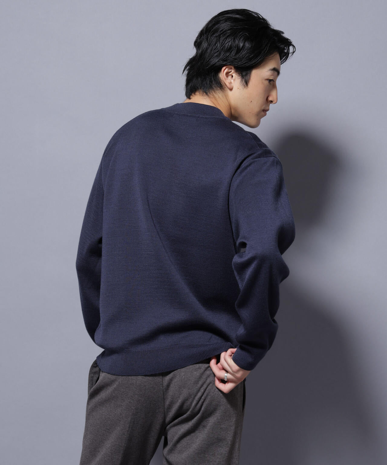 タスマニアウールミックス ミラノリブリラックスモックネックニット 6725222223