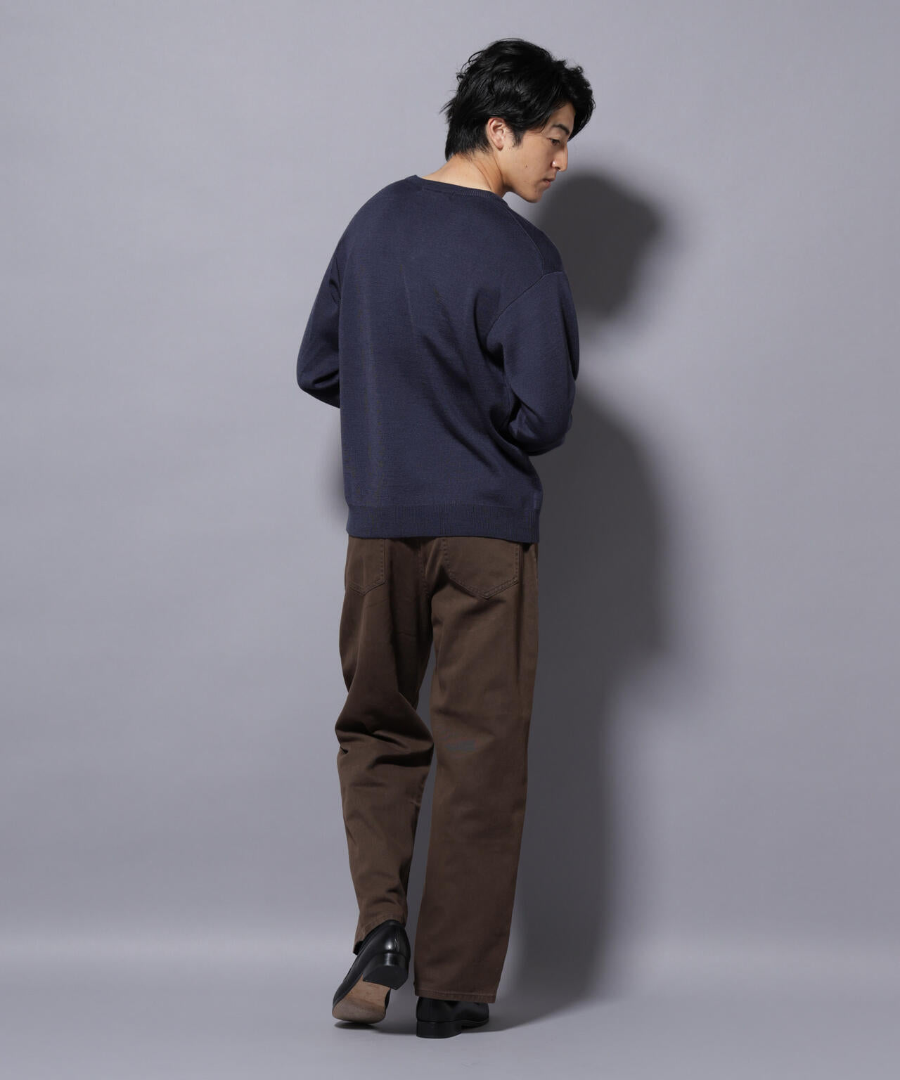 タスマニアウールミックス ミラノリブリラックスVネックニット 6725222224