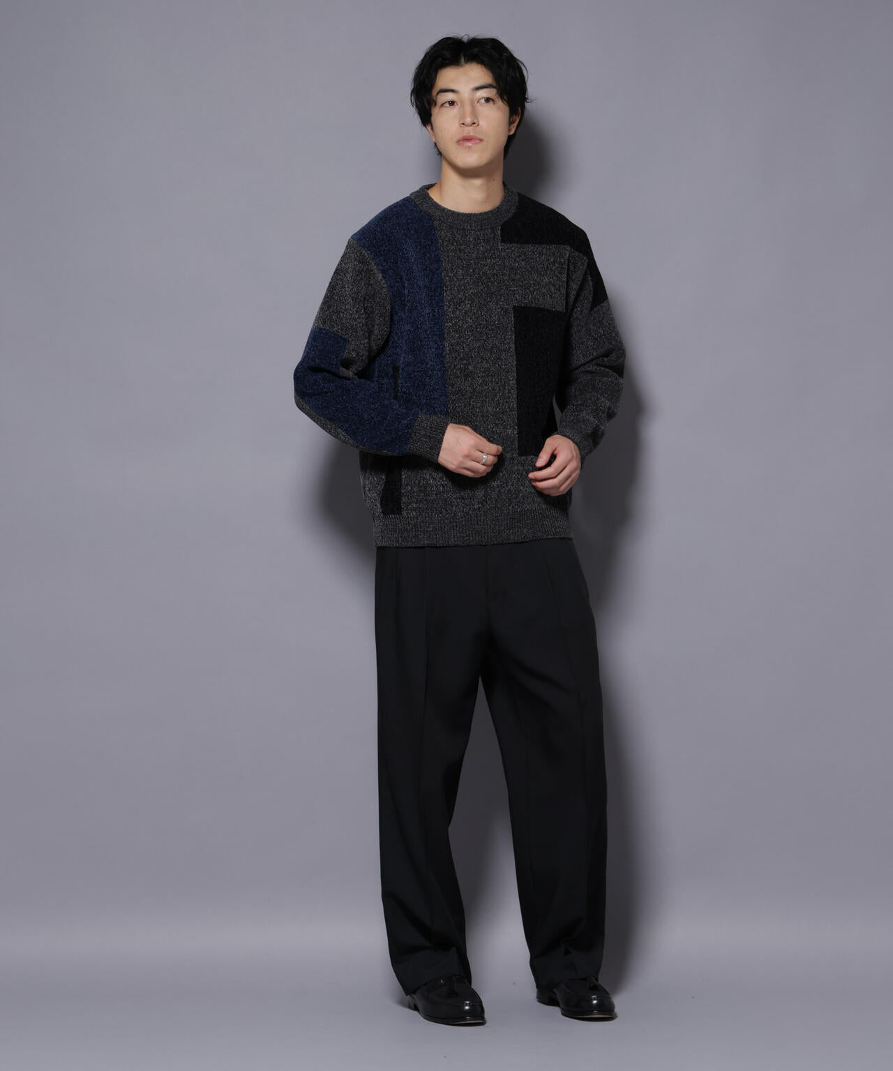 モールヤーンブロッキングニット 6725222226