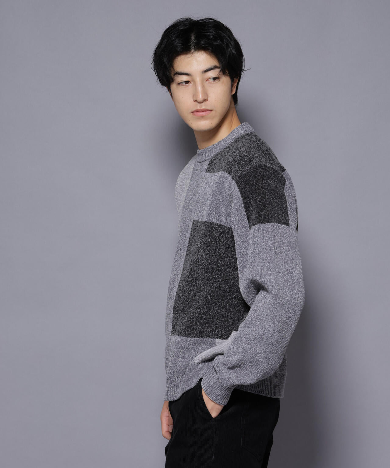 モールヤーンブロッキングニット 6725222226