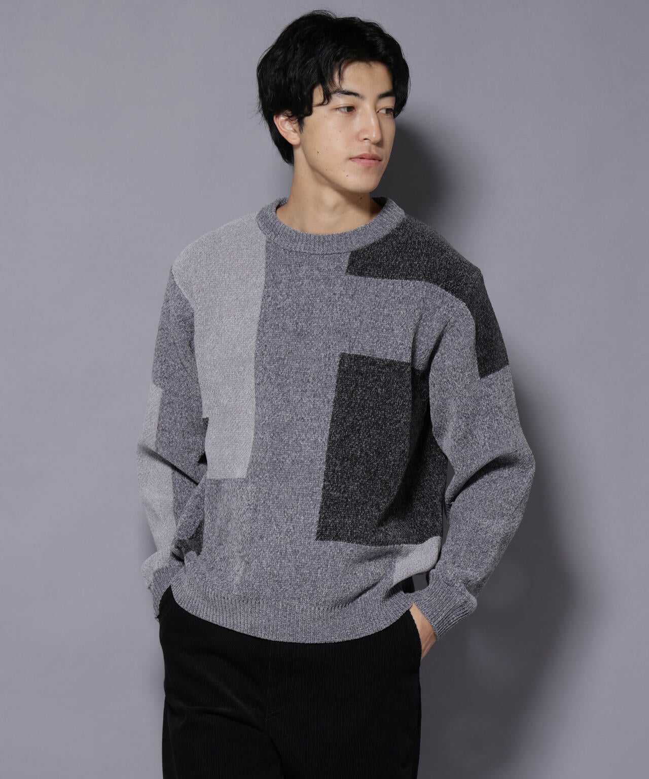 モールヤーンブロッキングニット 6725222226