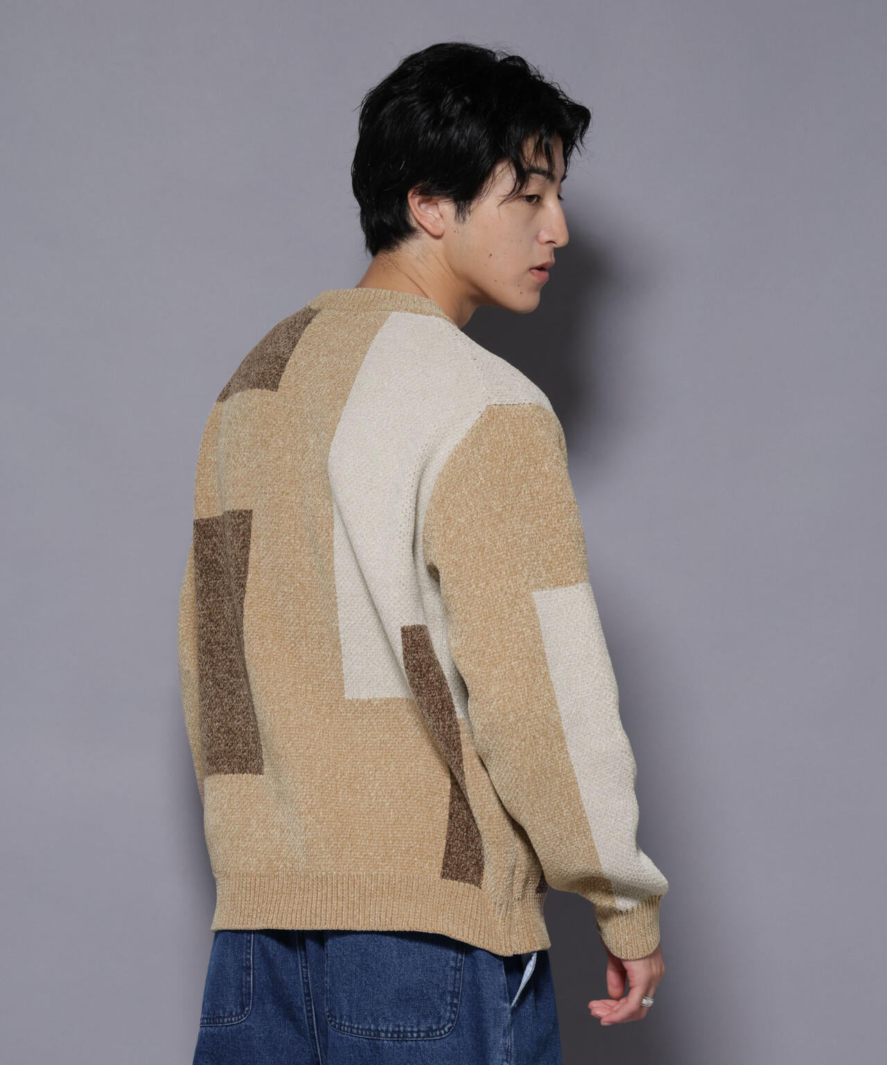 モールヤーンブロッキングニット 6725222226