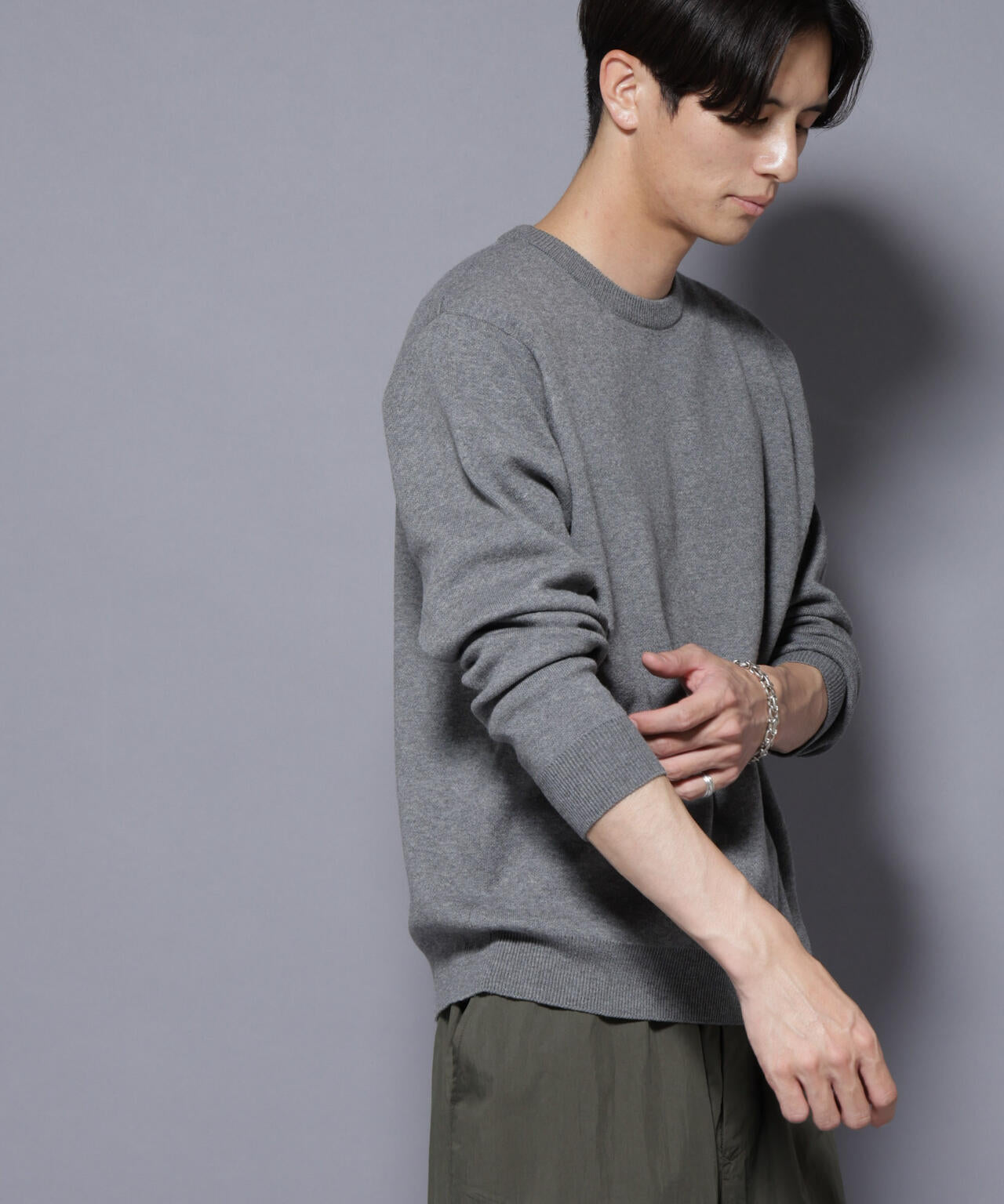 シルク混クルーネックニット 6725222227