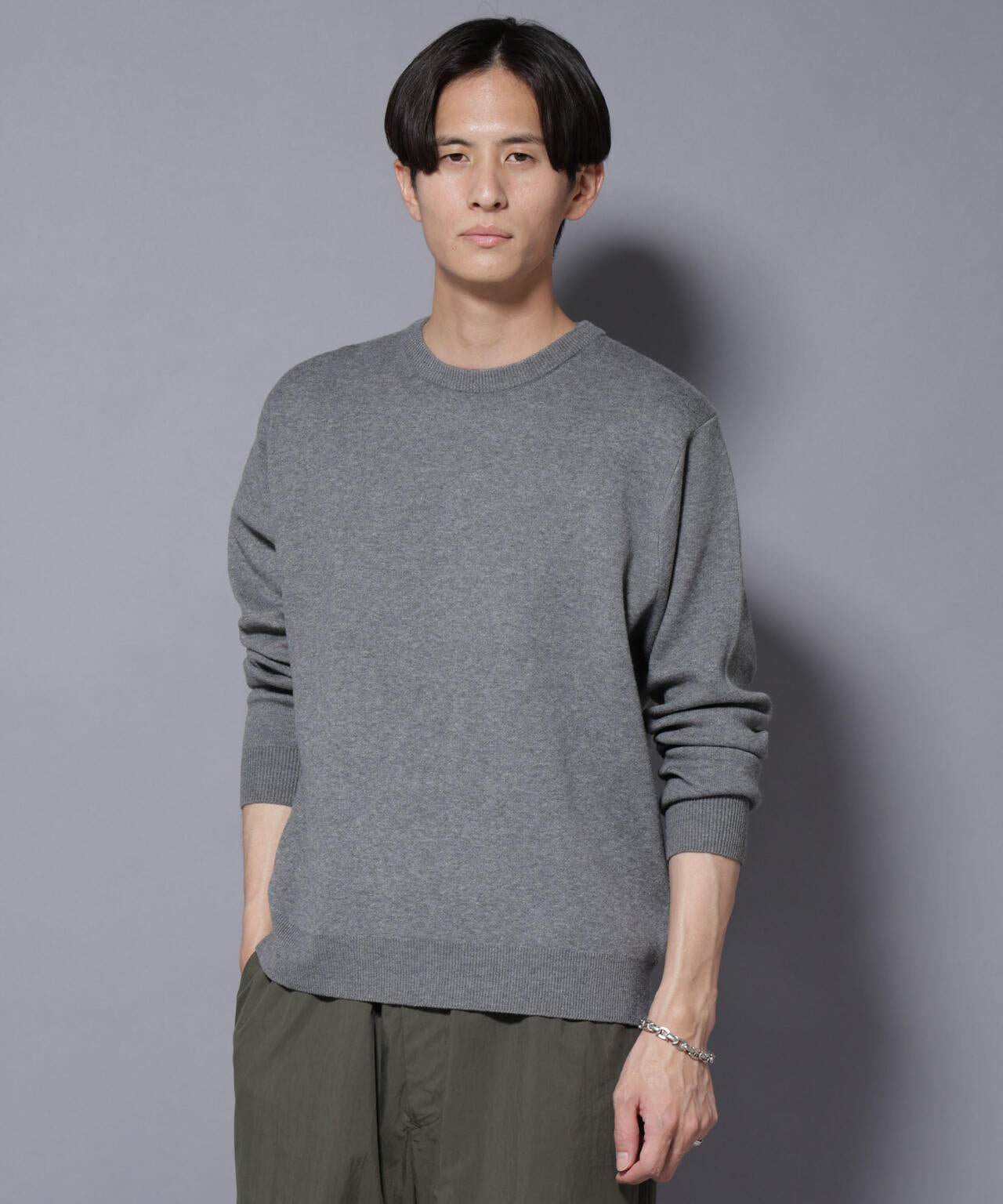 シルク混クルーネックニット 6725222227