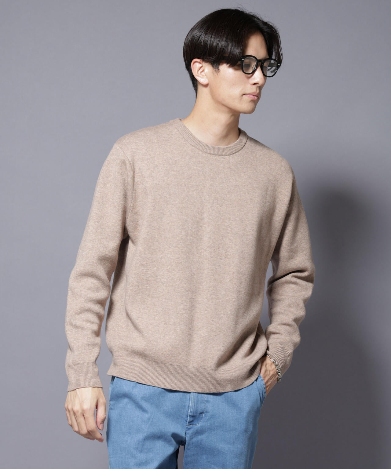 シルク混クルーネックニット 6725222227