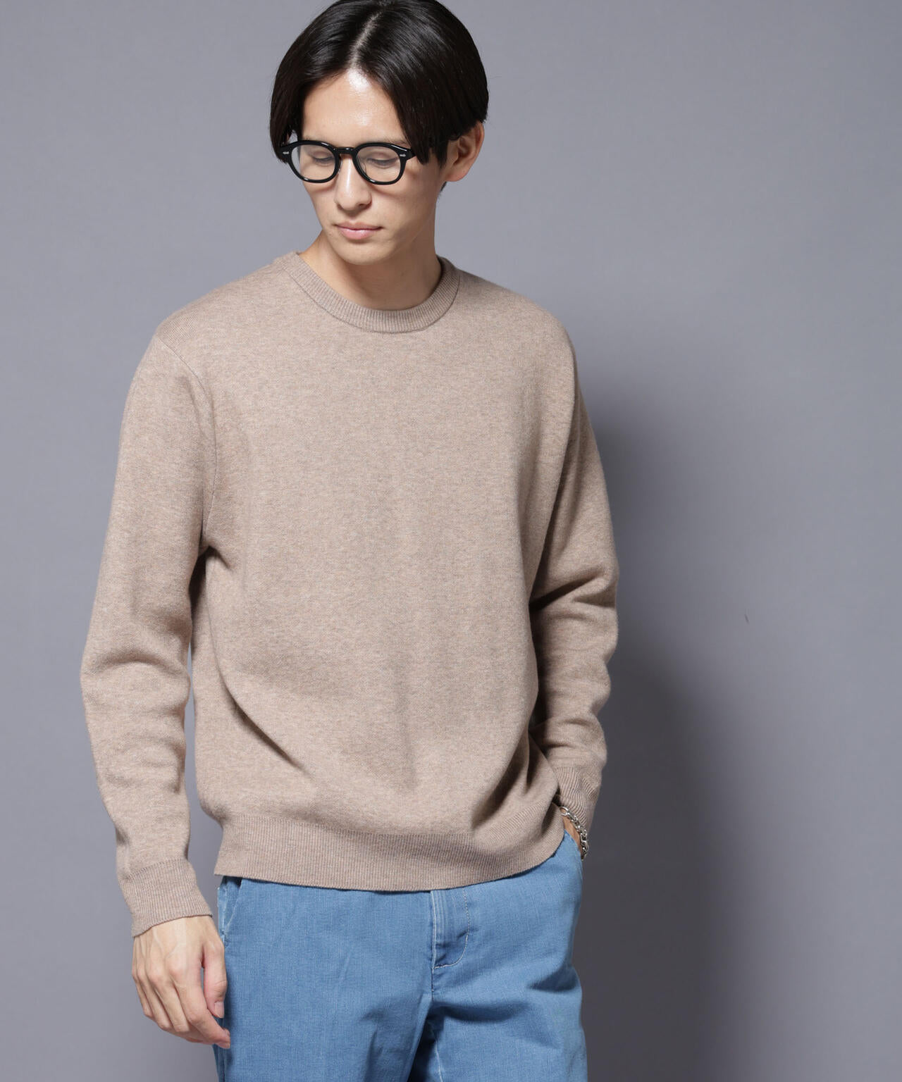 シルク混クルーネックニット 6725222227