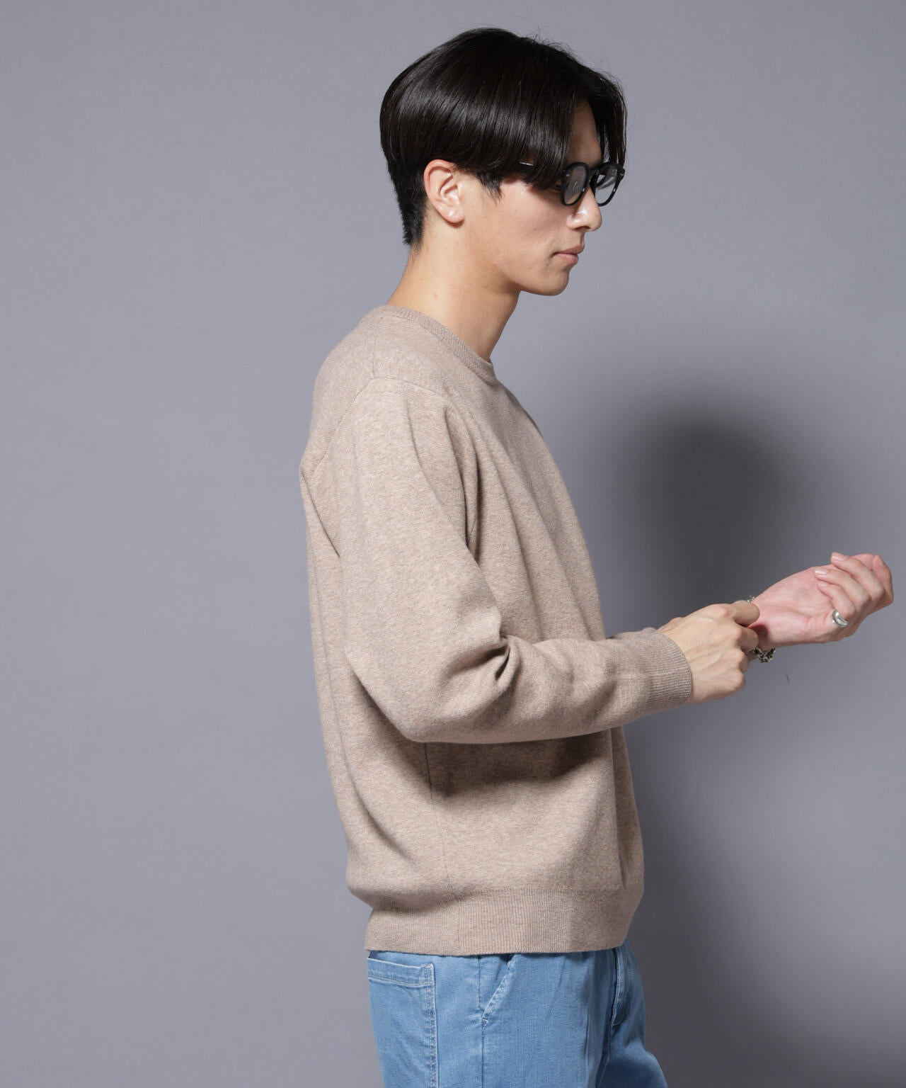 シルク混クルーネックニット 6725222227