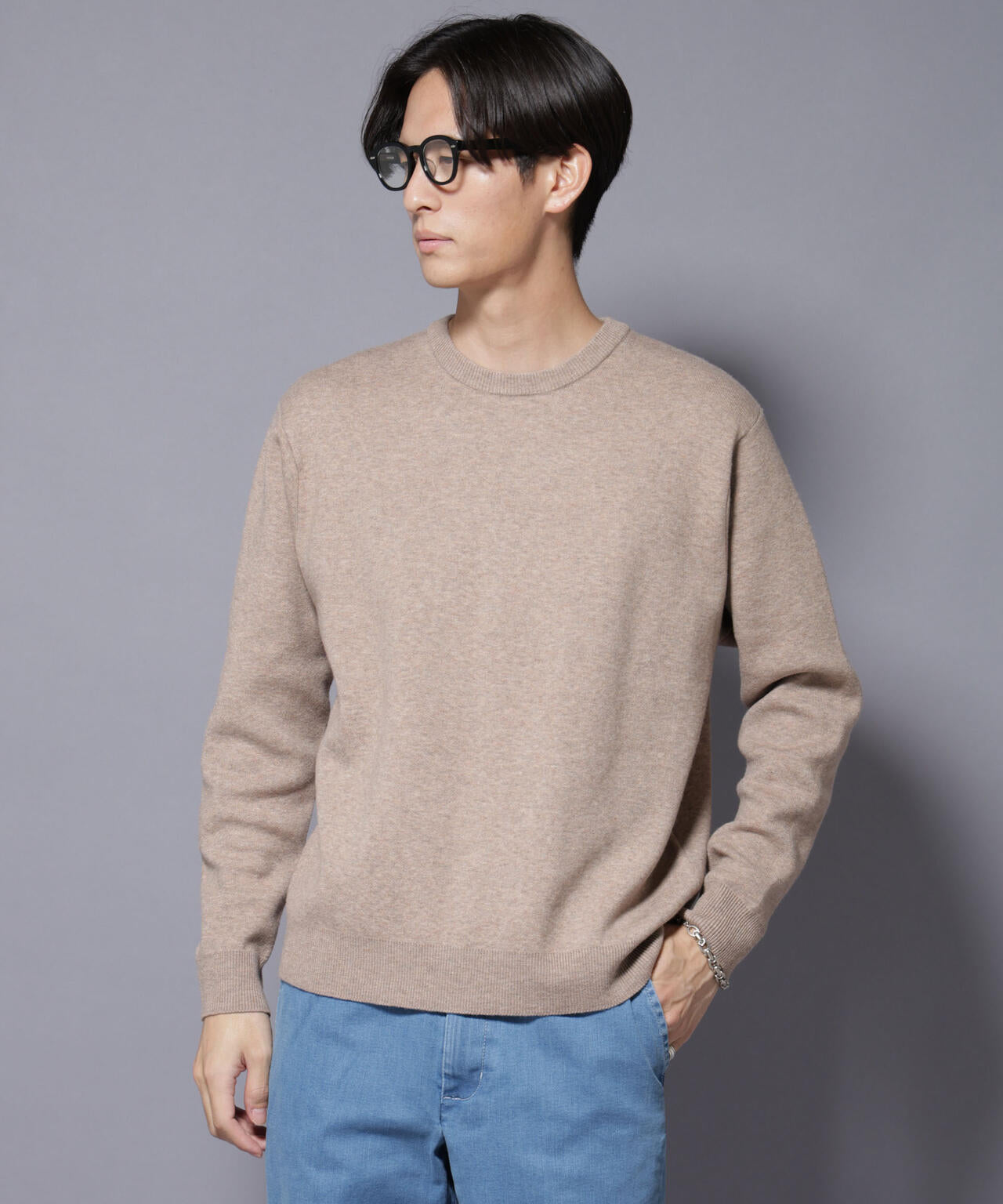 シルク混クルーネックニット 6725222227