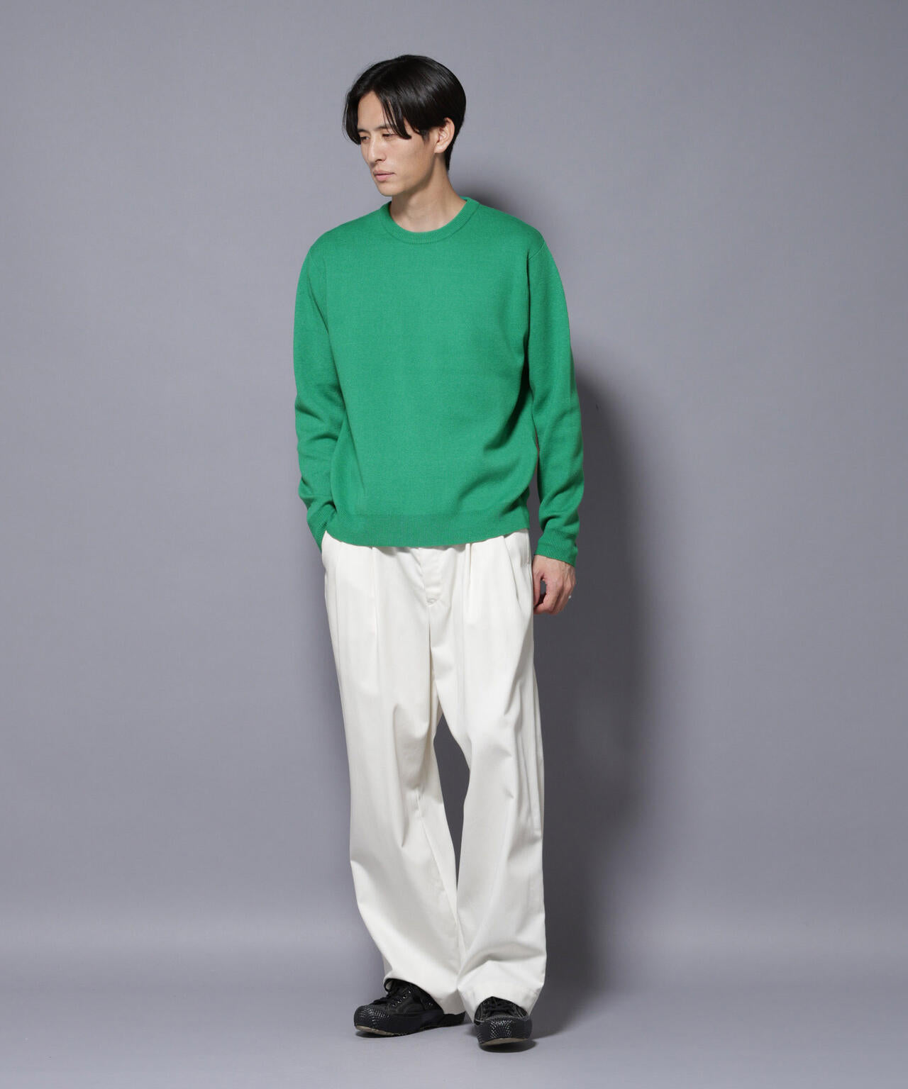 シルク混クルーネックニット 6725222227