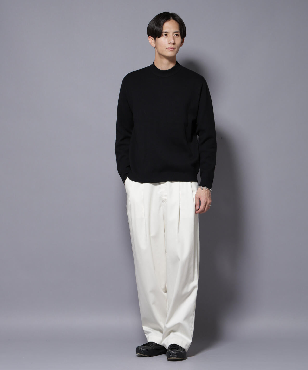 シルク混モックネックニット 6725222228