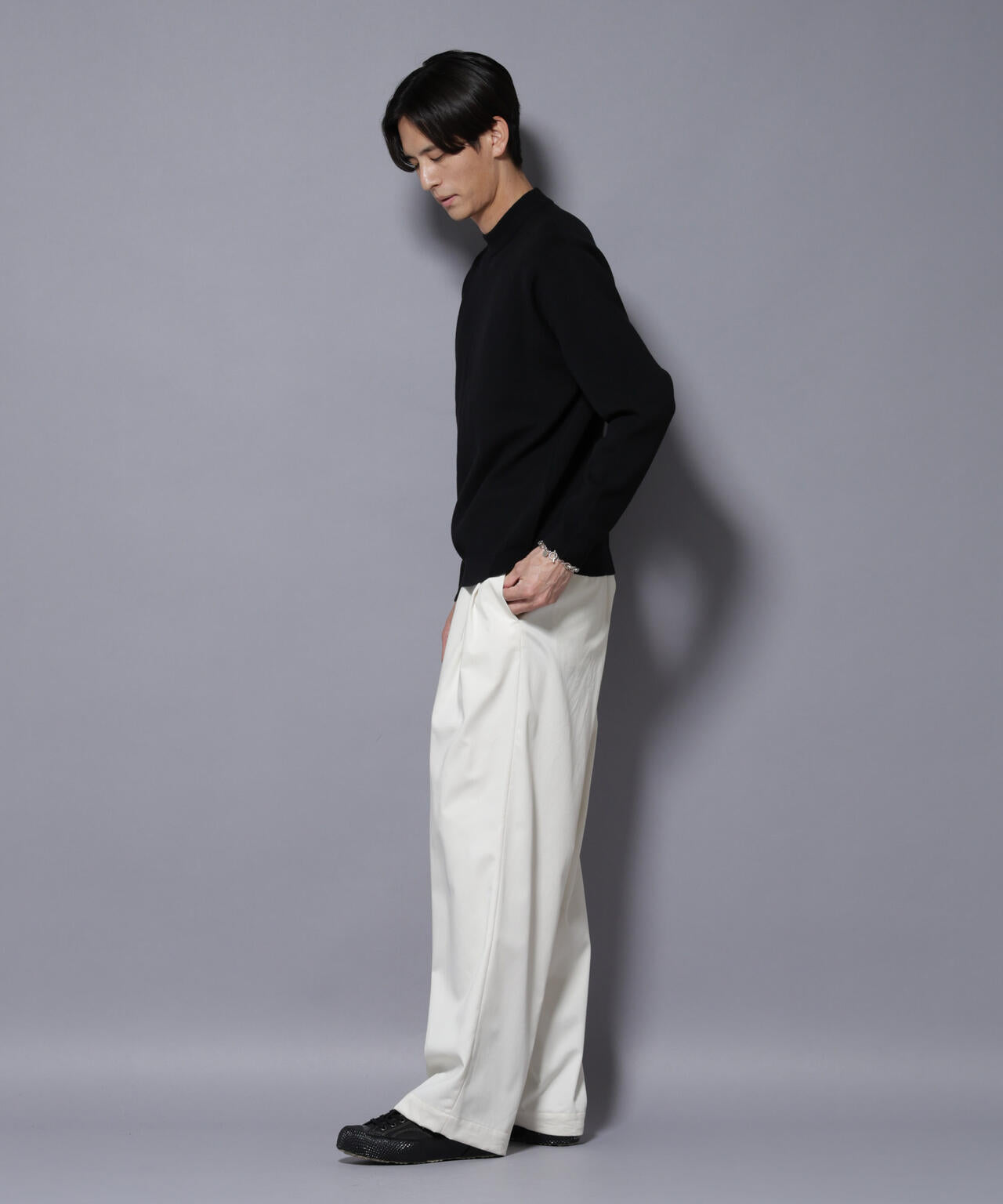 シルク混モックネックニット 6725222228