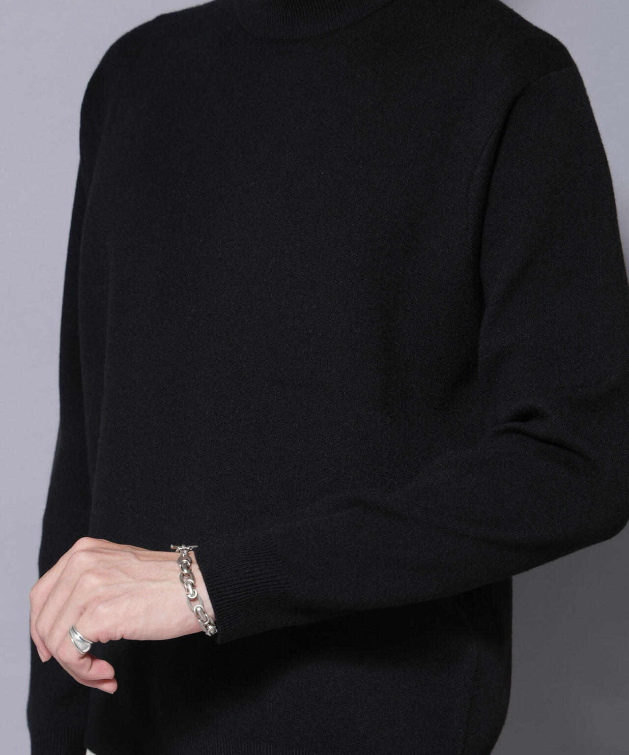 シルク混モックネックニット 6725222228