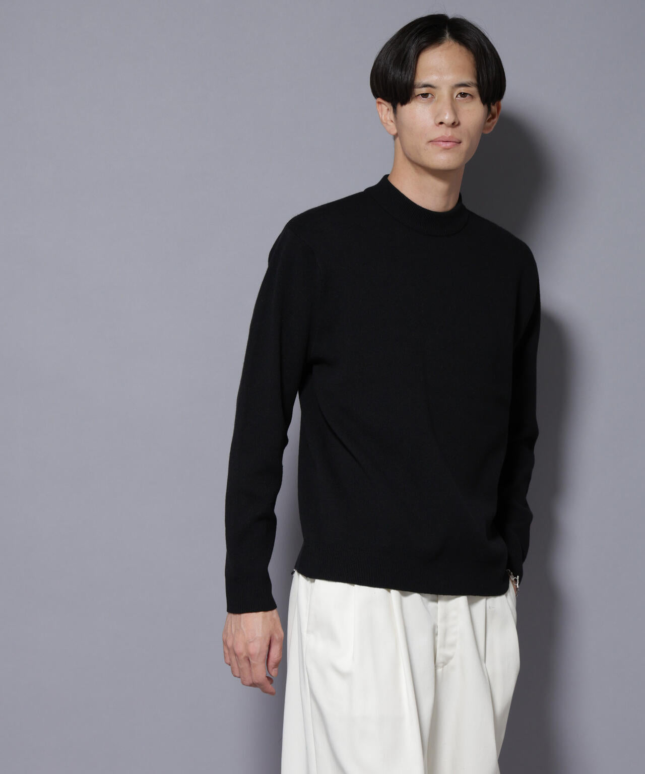 シルク混モックネックニット 6725222228