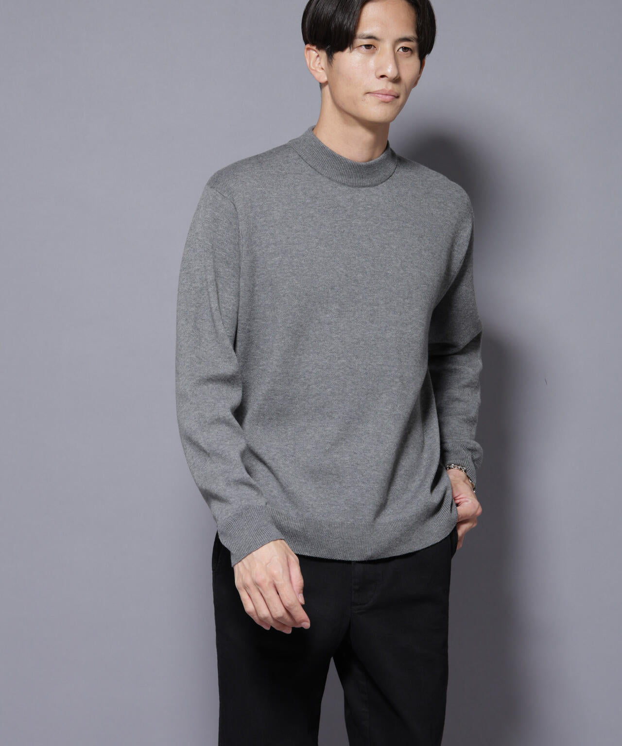 シルク混モックネックニット 6725222228