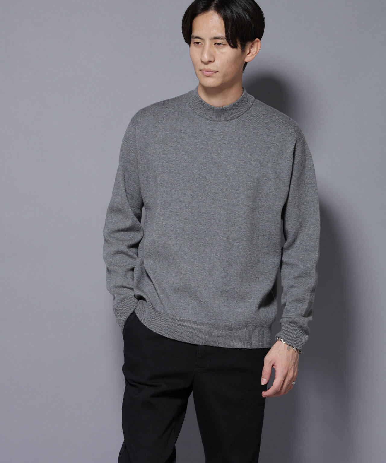 シルク混モックネックニット 6725222228