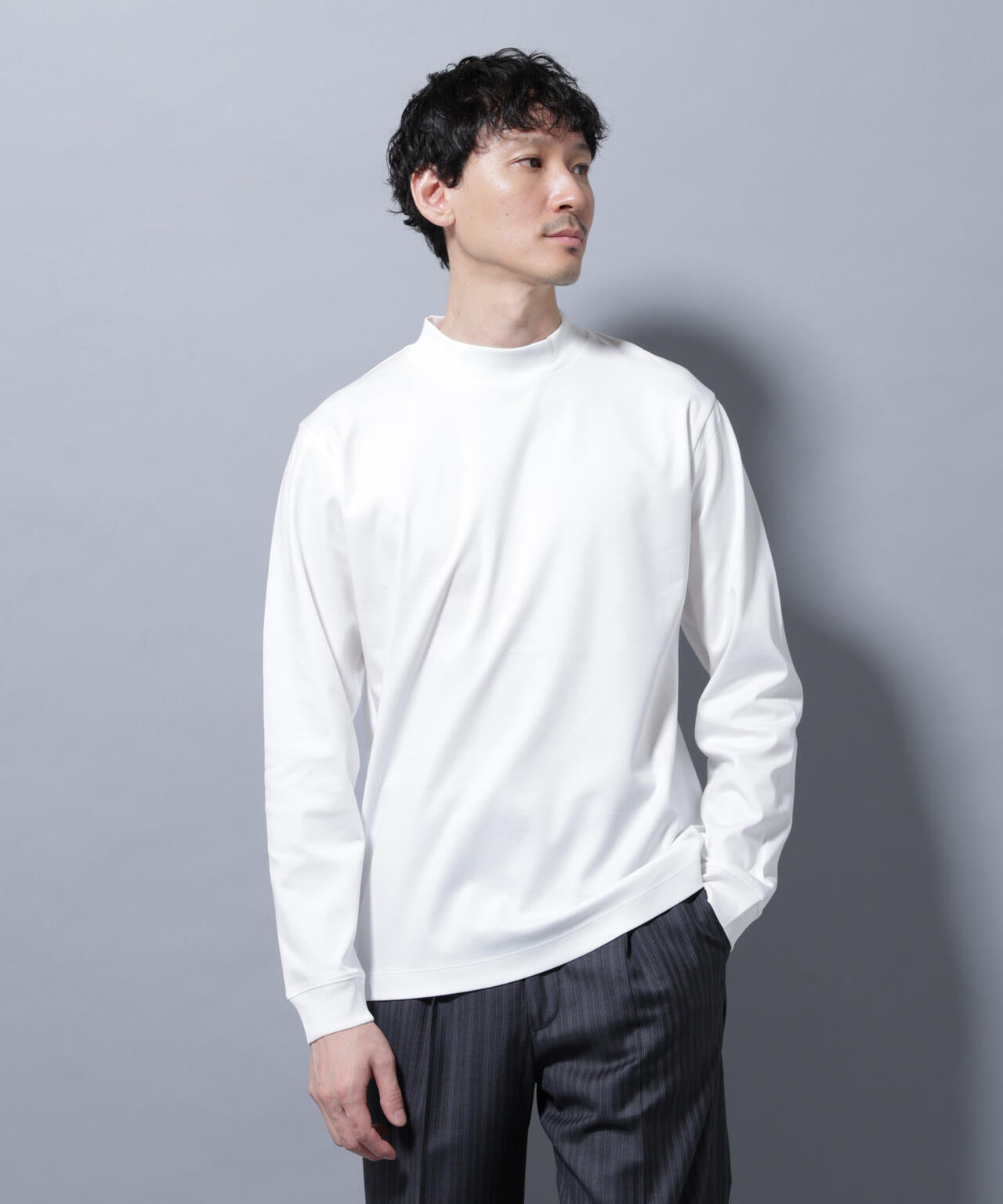 アンチスメルモックネックTシャツ 長袖