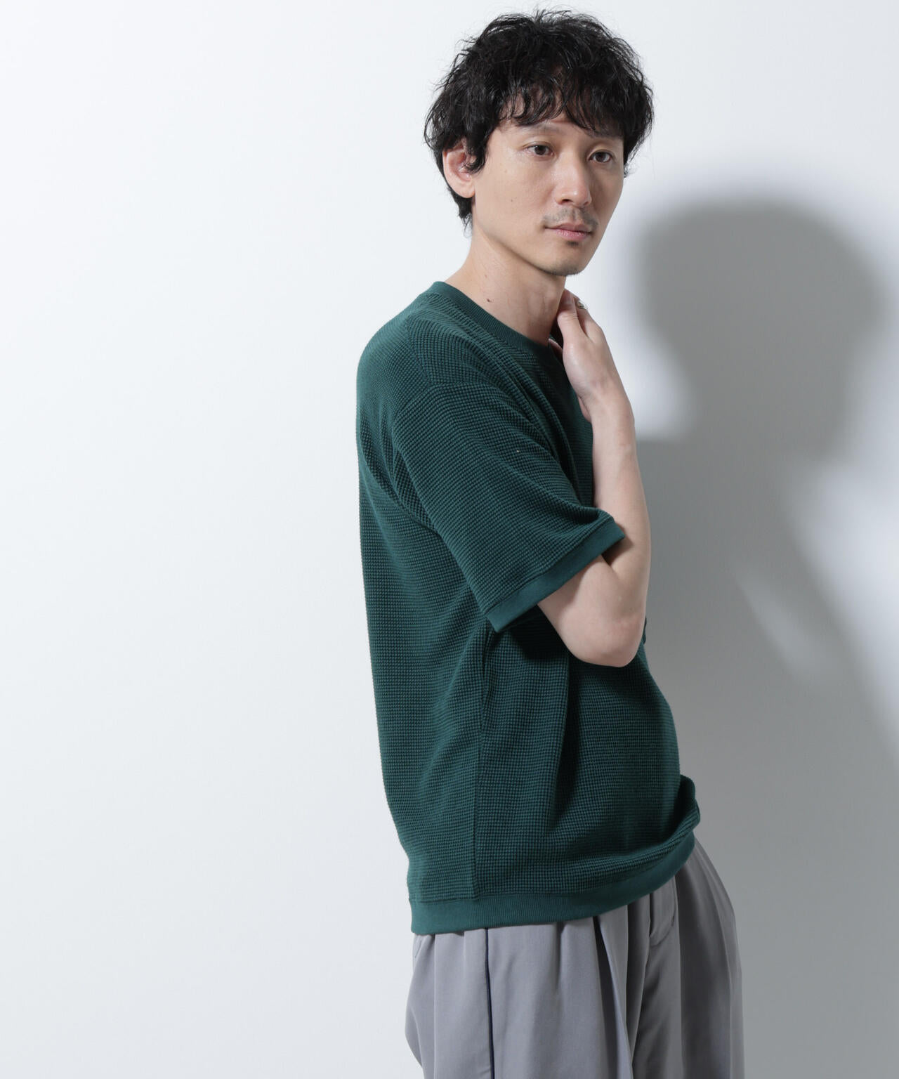 テックワッフルクルーネックTシャツ 半袖 6725224204