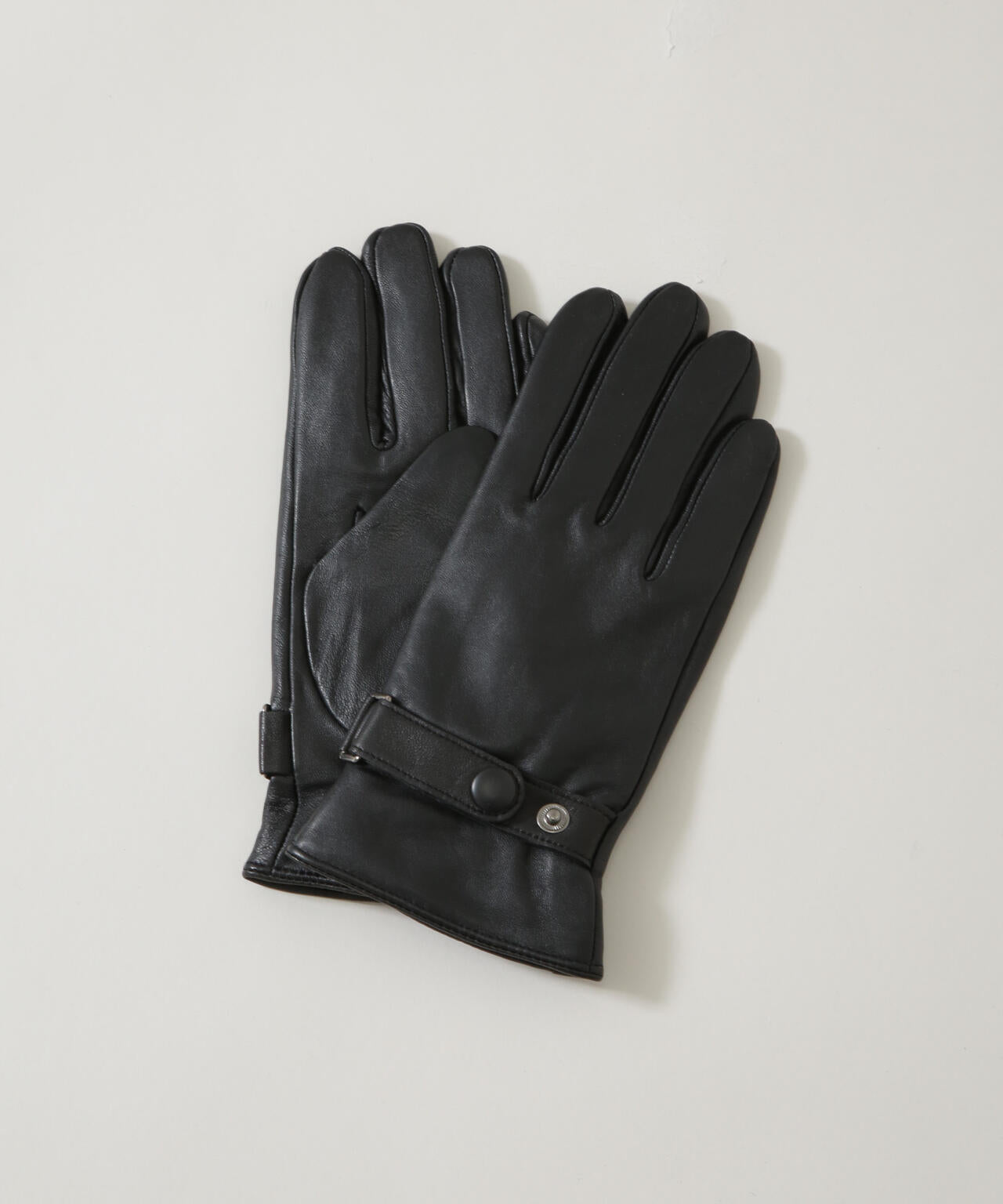 タッチパネル対応 ベルト付きラムレザーグローブ