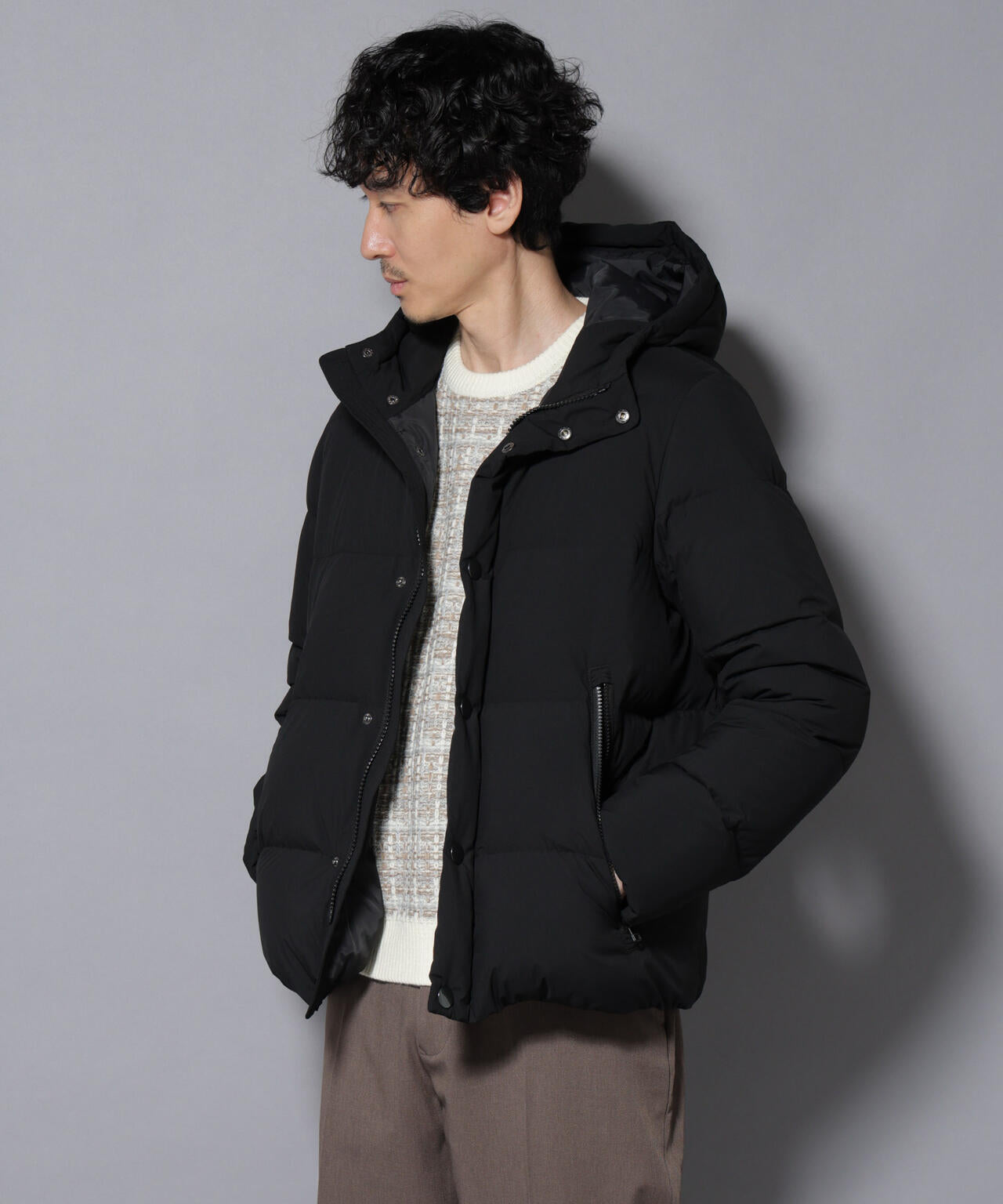 anewdown(R)フルダルステッチフーデット撥水ダウン 6726114202