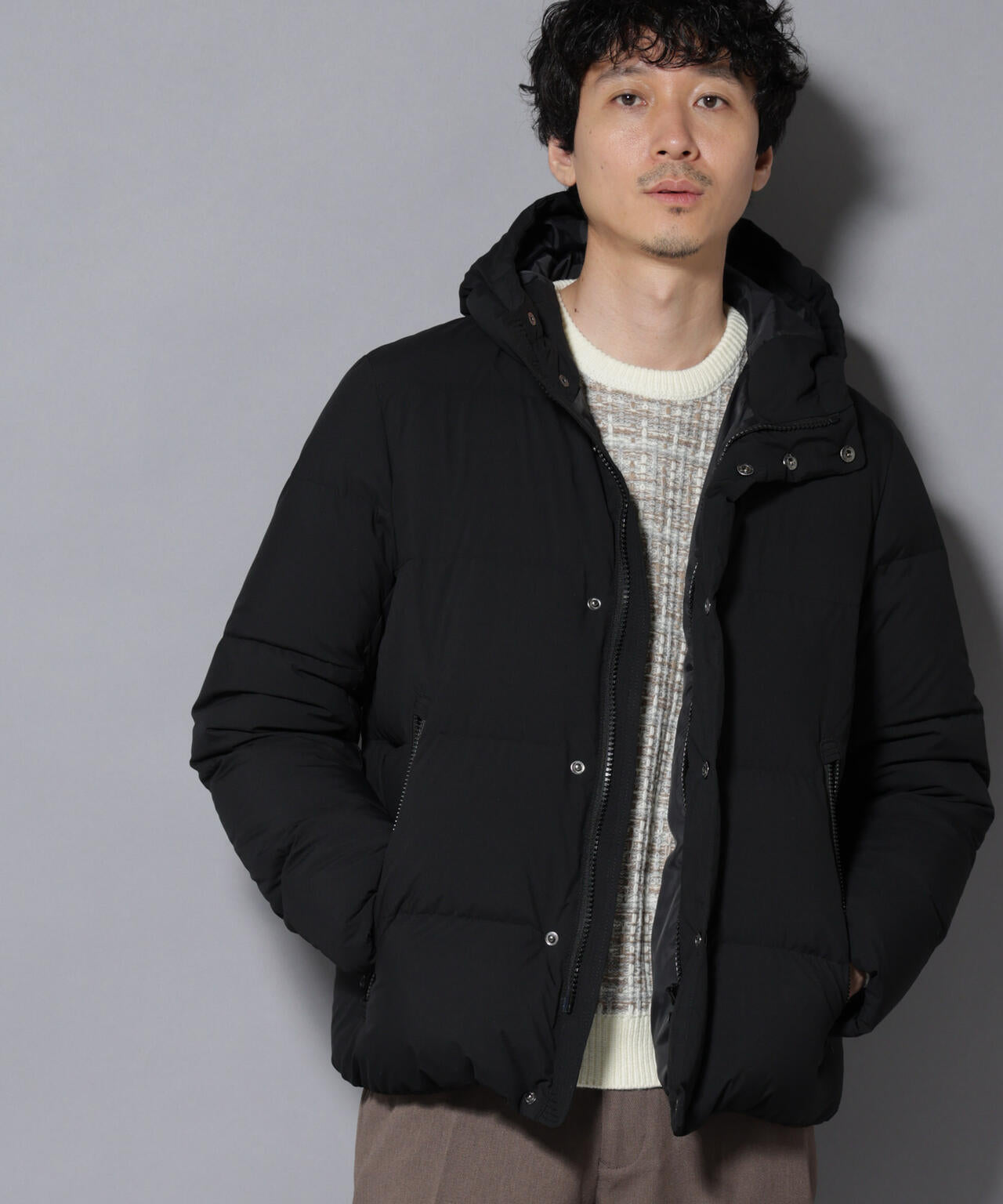 anewdown(R)フルダルステッチフーデット撥水ダウン 6726114202