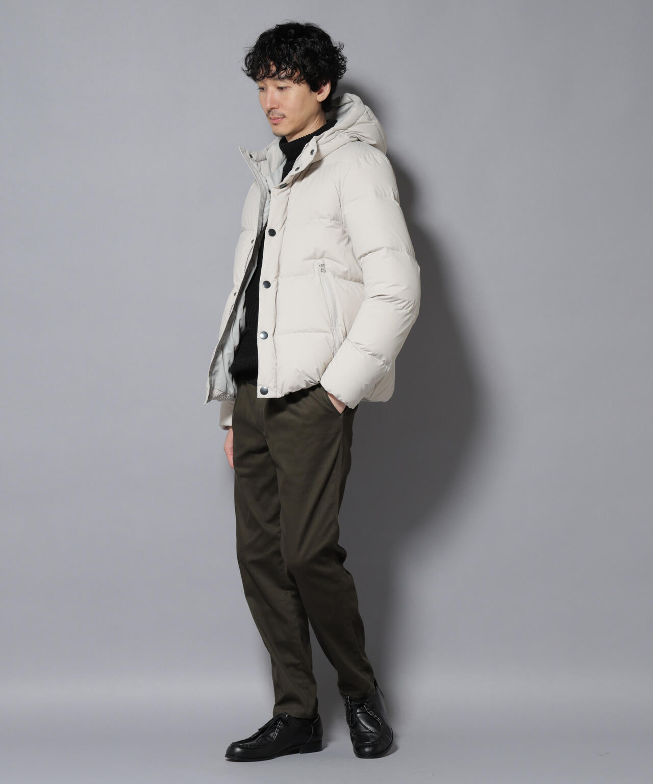 anewdown(R)フルダルステッチフーデット撥水ダウン 6726114202