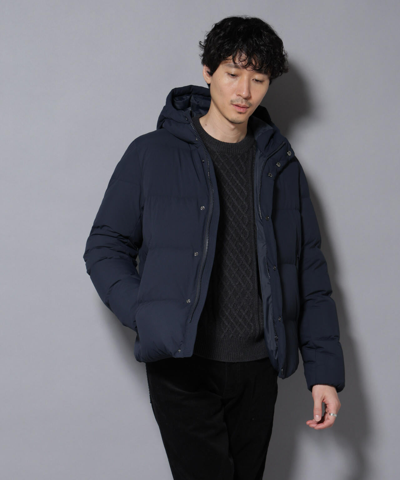 anewdown(R)フルダルステッチフーデット撥水ダウン 6726114202