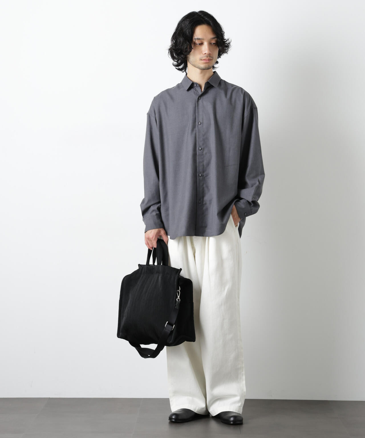 ビッグドレープシャツ 長袖 6726120201