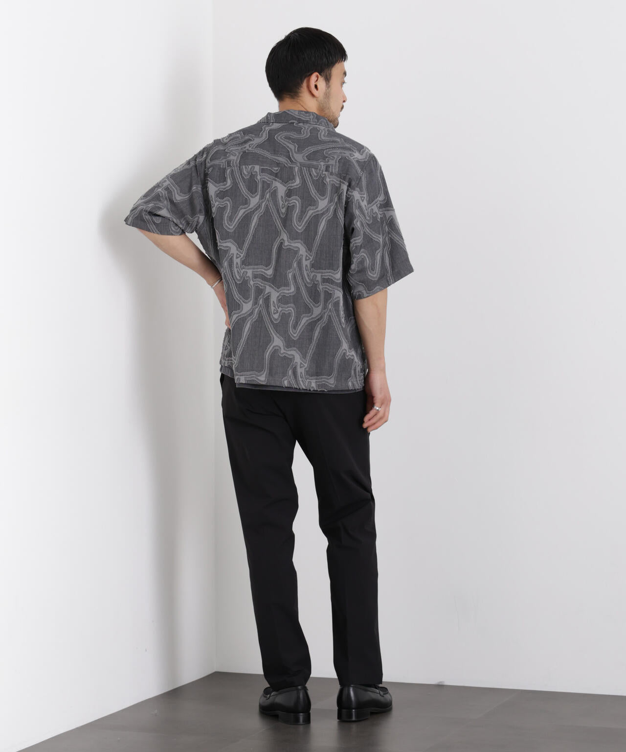 WEB限定/ジャガードパターンシャツ 半袖 6726121205