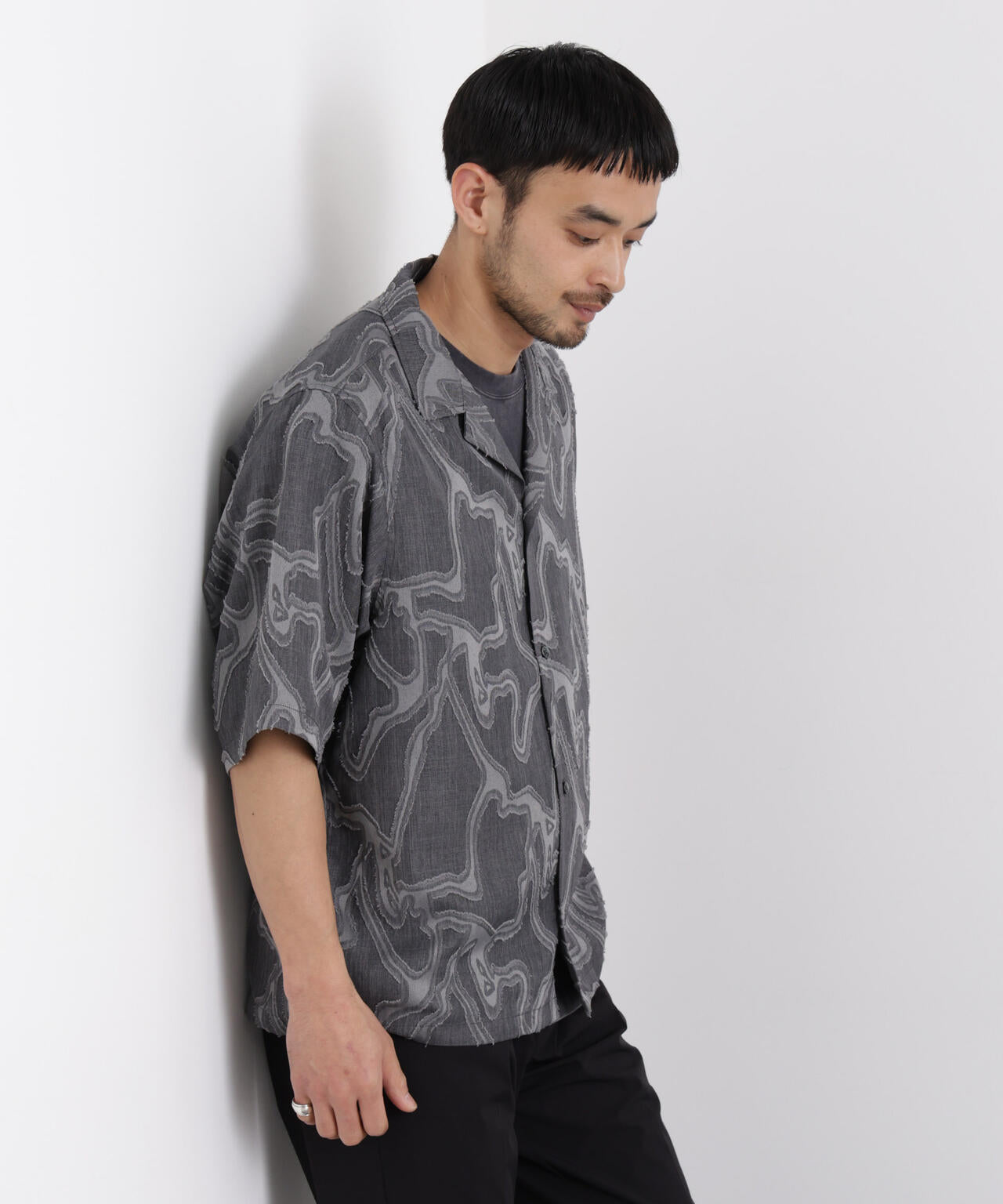 WEB限定/ジャガードパターンシャツ 半袖 6726121205
